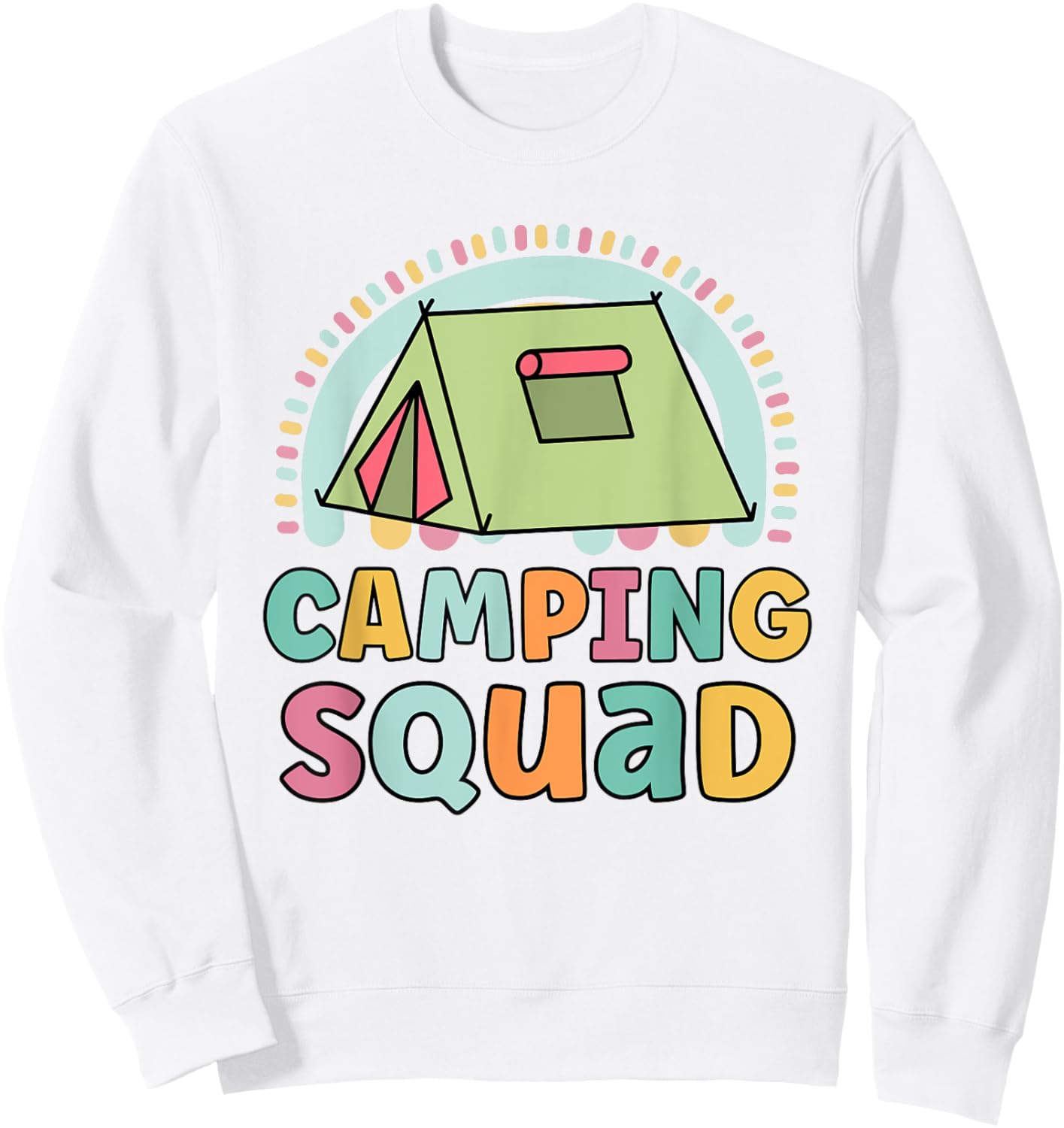 Camping Squad Funny Matching Girls Camping Trip Vacations Sweatshirt - Sweatshirt | White
