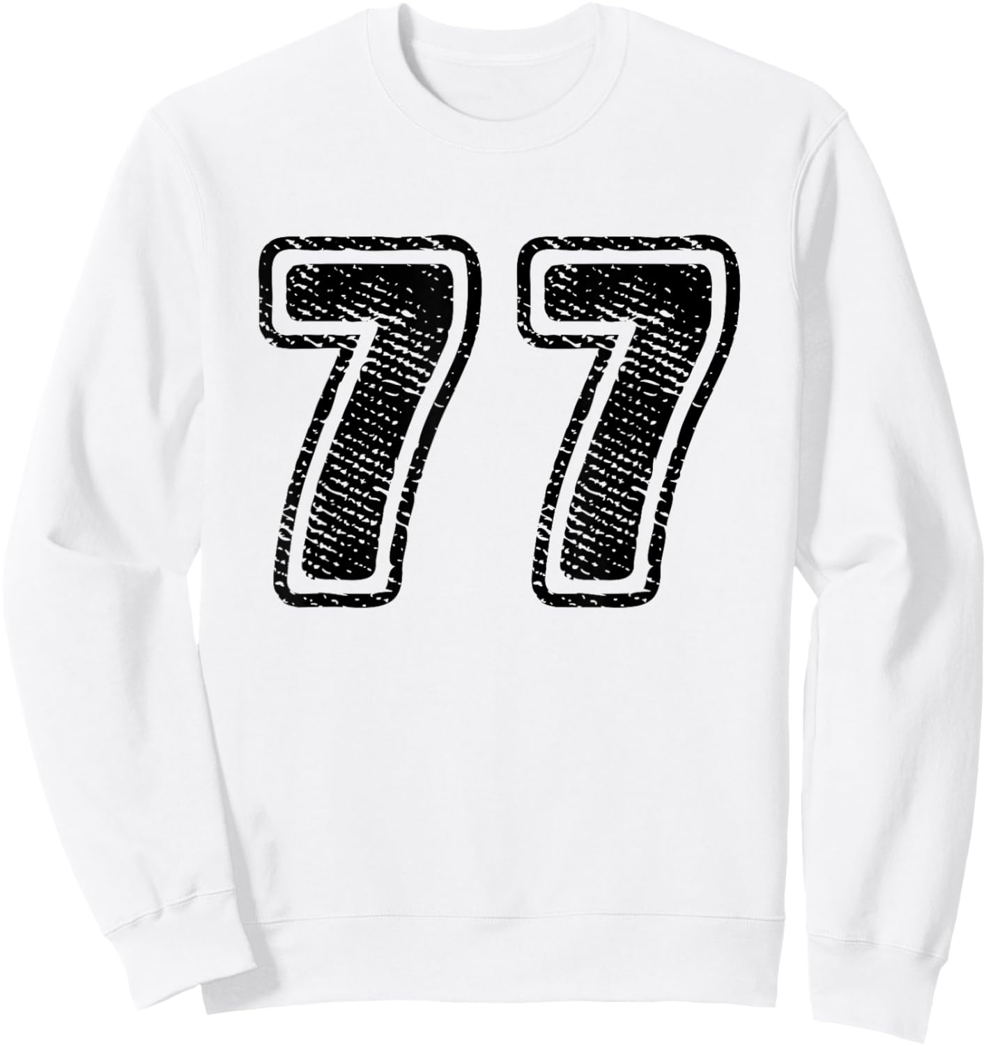 Number 77 On Front Big Bold 77 Team Group Player Matching Sweatshirt - Sweatshirt | White