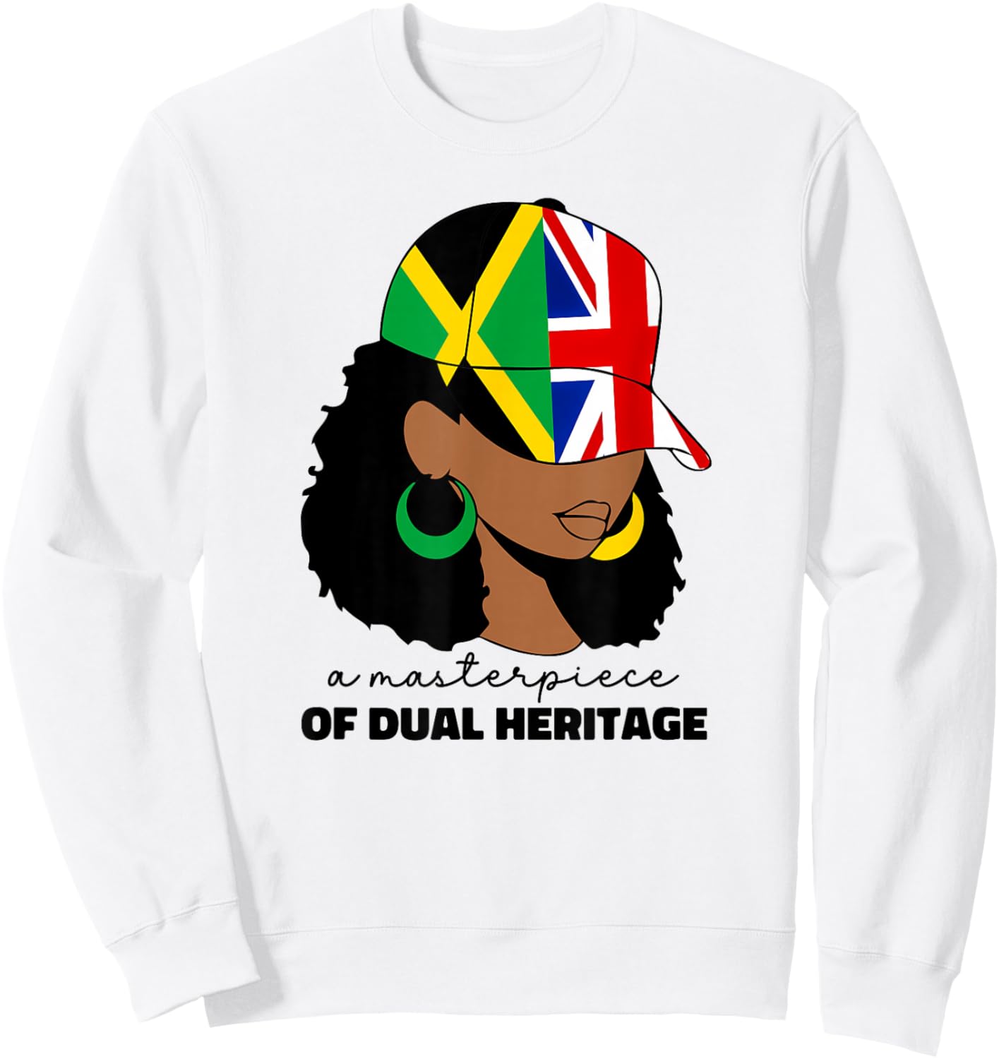 Half Britain And Jamaican British UK Jamaica Flag Girl Women Sweatshirt - Sweatshirt | White