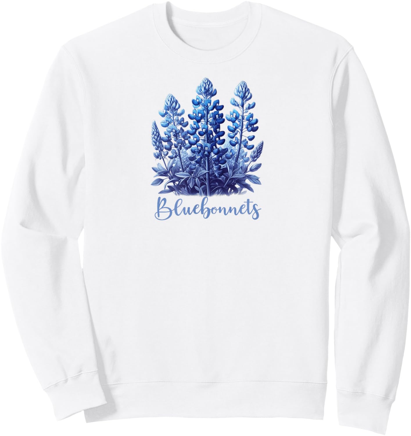 Bluebonnet Flowers Sweatshirt - Sweatshirt | White