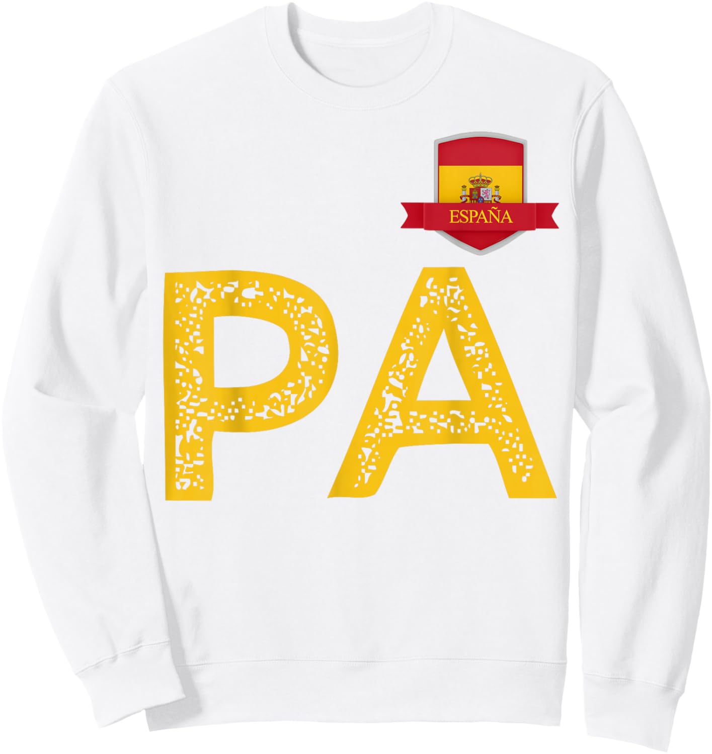 Spain España Human-Flag Letter P and A Spain España Sweatshirt - Sweatshirt | White