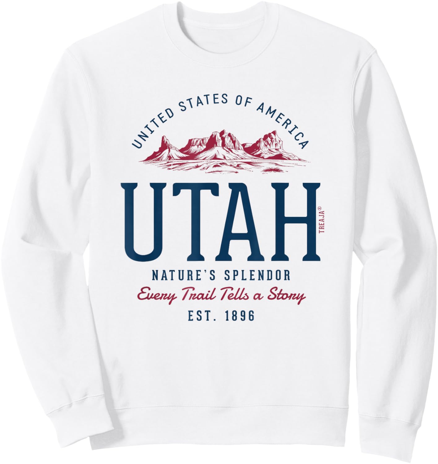 Vintage-Looking Retro Styled Utah Sweatshirt - Sweatshirt | White