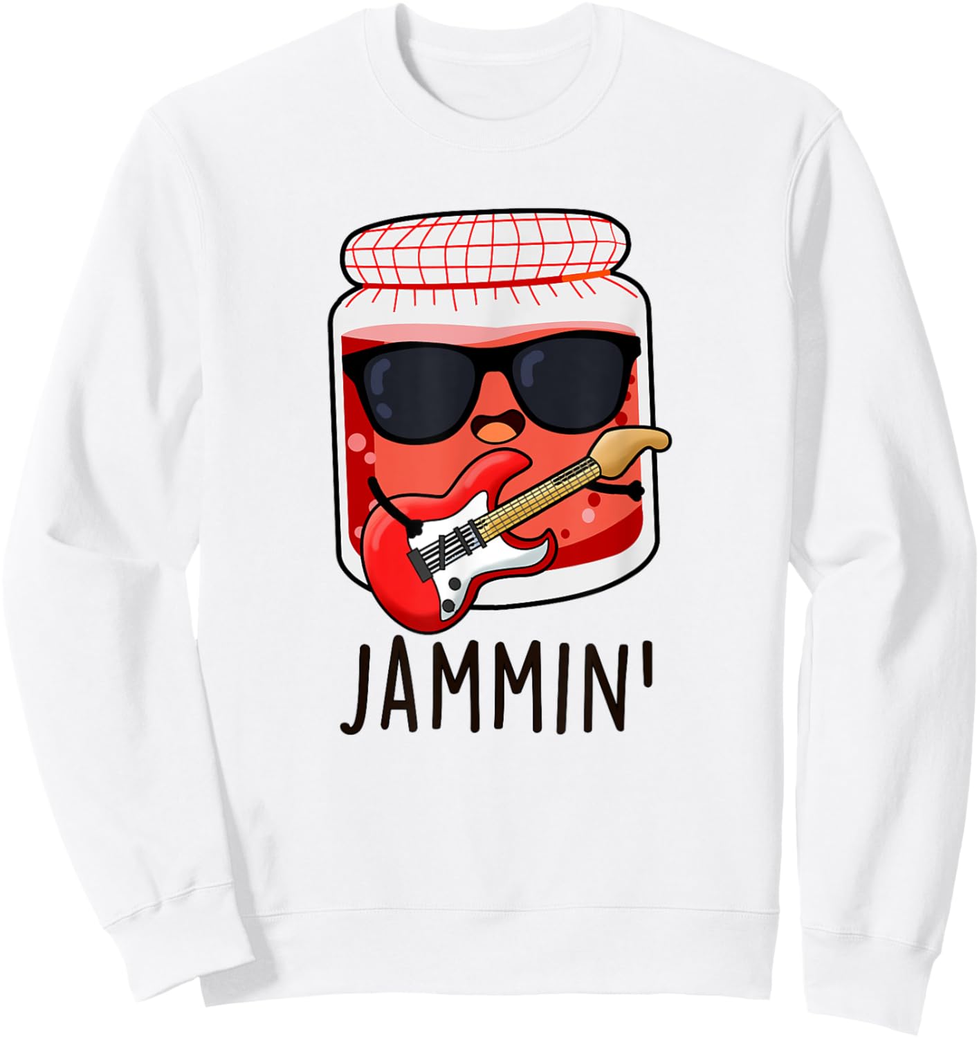 Jammin Funny Jam Pun Sweatshirt - Sweatshirt | White