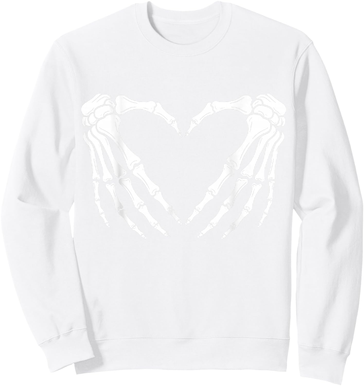 Skeleton Hands Heart Sign Red Halloween Sweatshirt - Sweatshirt | White