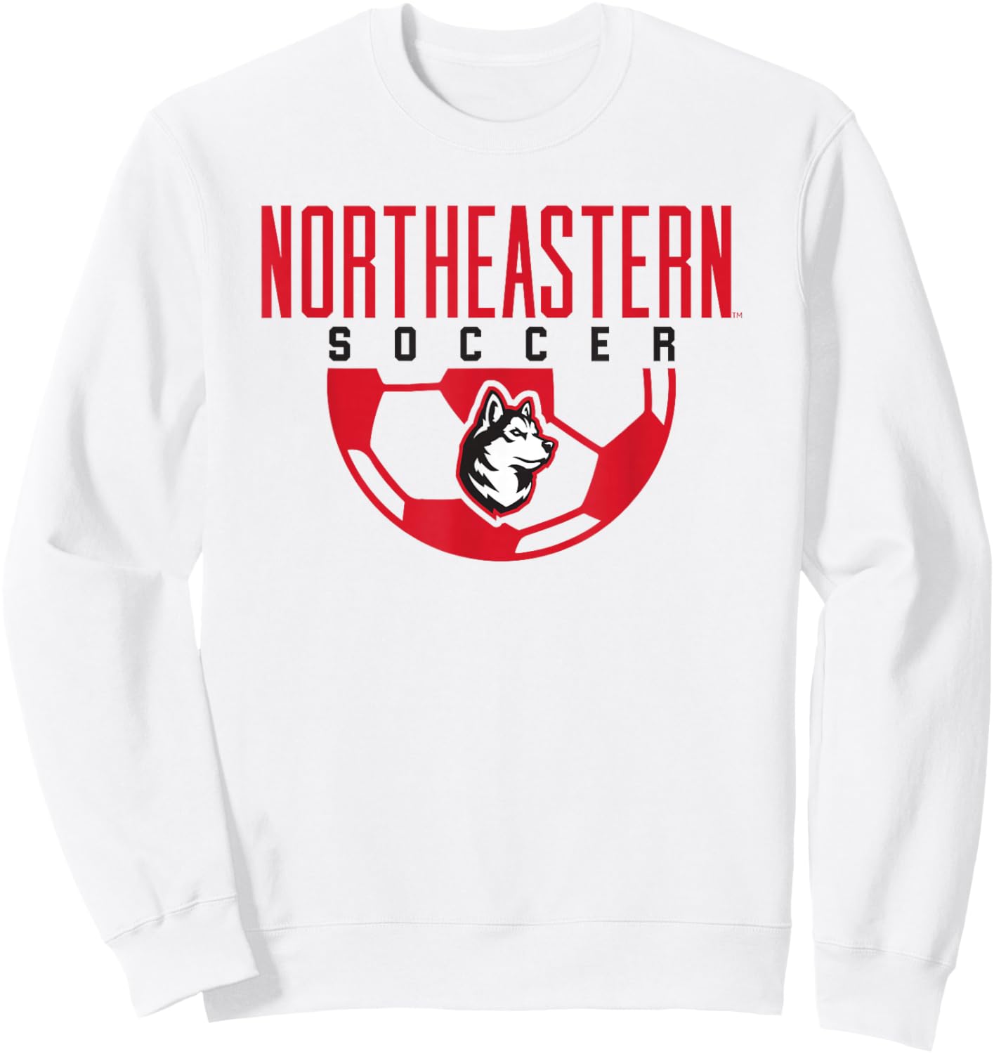 Northeastern University NEU Huskies Soccer Arch Sweatshirt - Sweatshirt | White