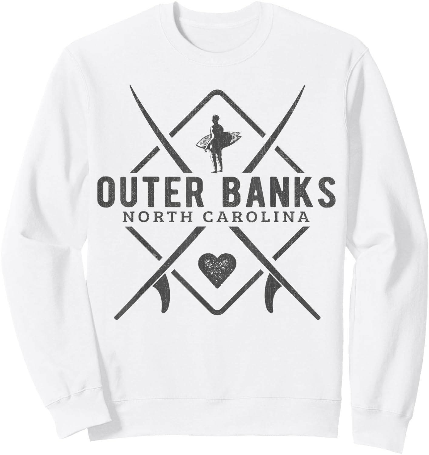 Outer Banks North Carolina Surfing Souvenir Outer Banks Sweatshirt - Sweatshirt | White