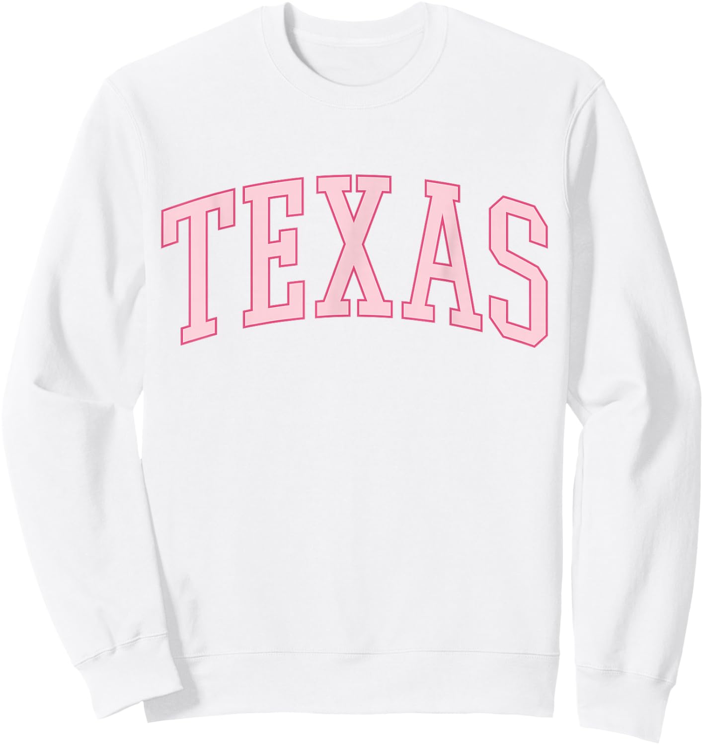Preppy Varsity Pink Texas Sweatshirt - Sweatshirt | White