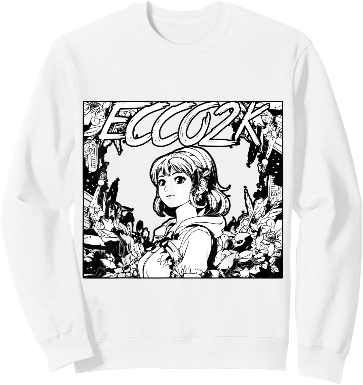Ecco2k Drain Gang Bladee Sweatshirt - Sweatshirt | White