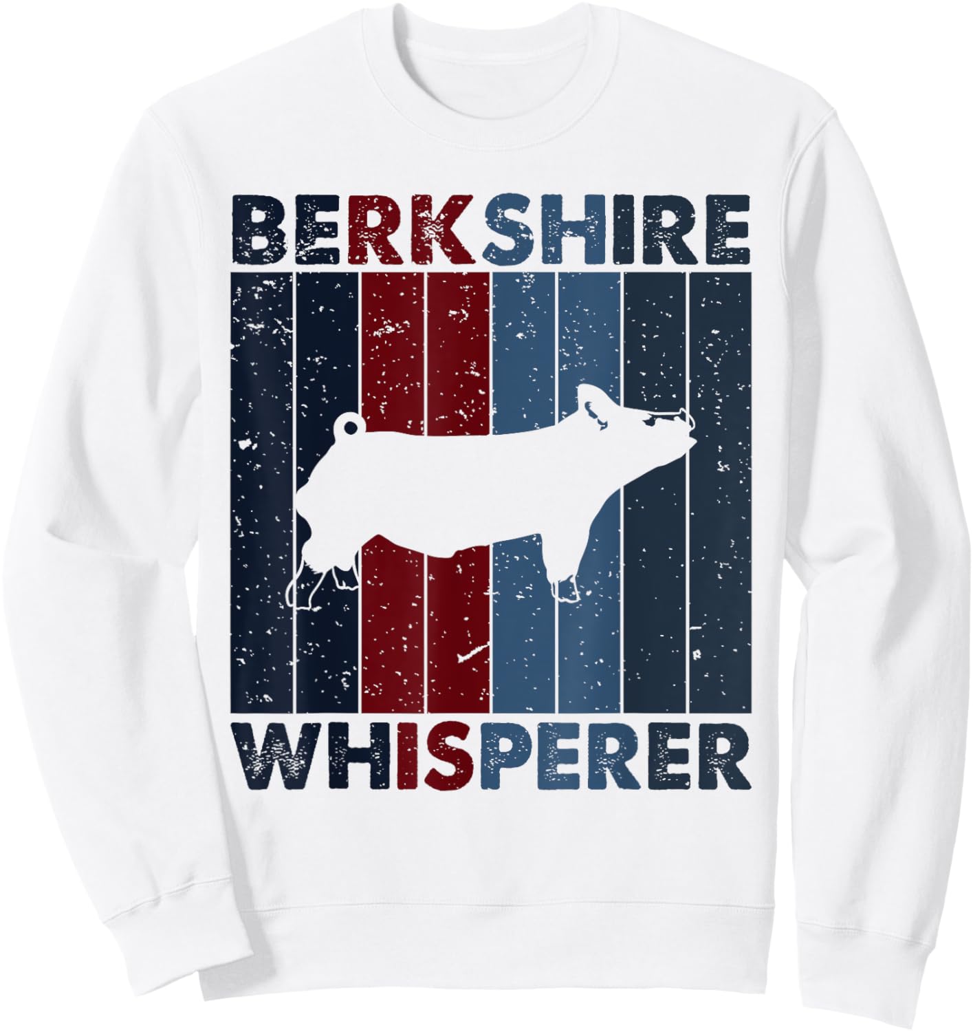 Pig Dad Mom Whisperer - Farmer Breeder Vintage Berkshire Sweatshirt - Sweatshirt | White