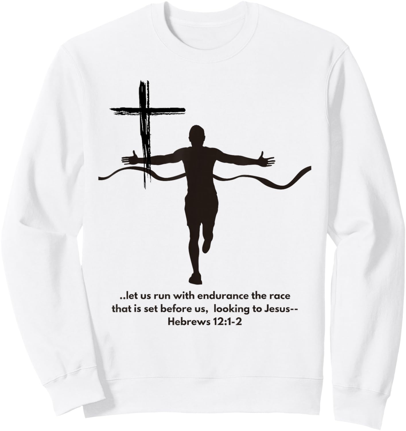 Faith and Running Marathon Jogging Cross Country Christian Sweatshirt - Sweatshirt | White
