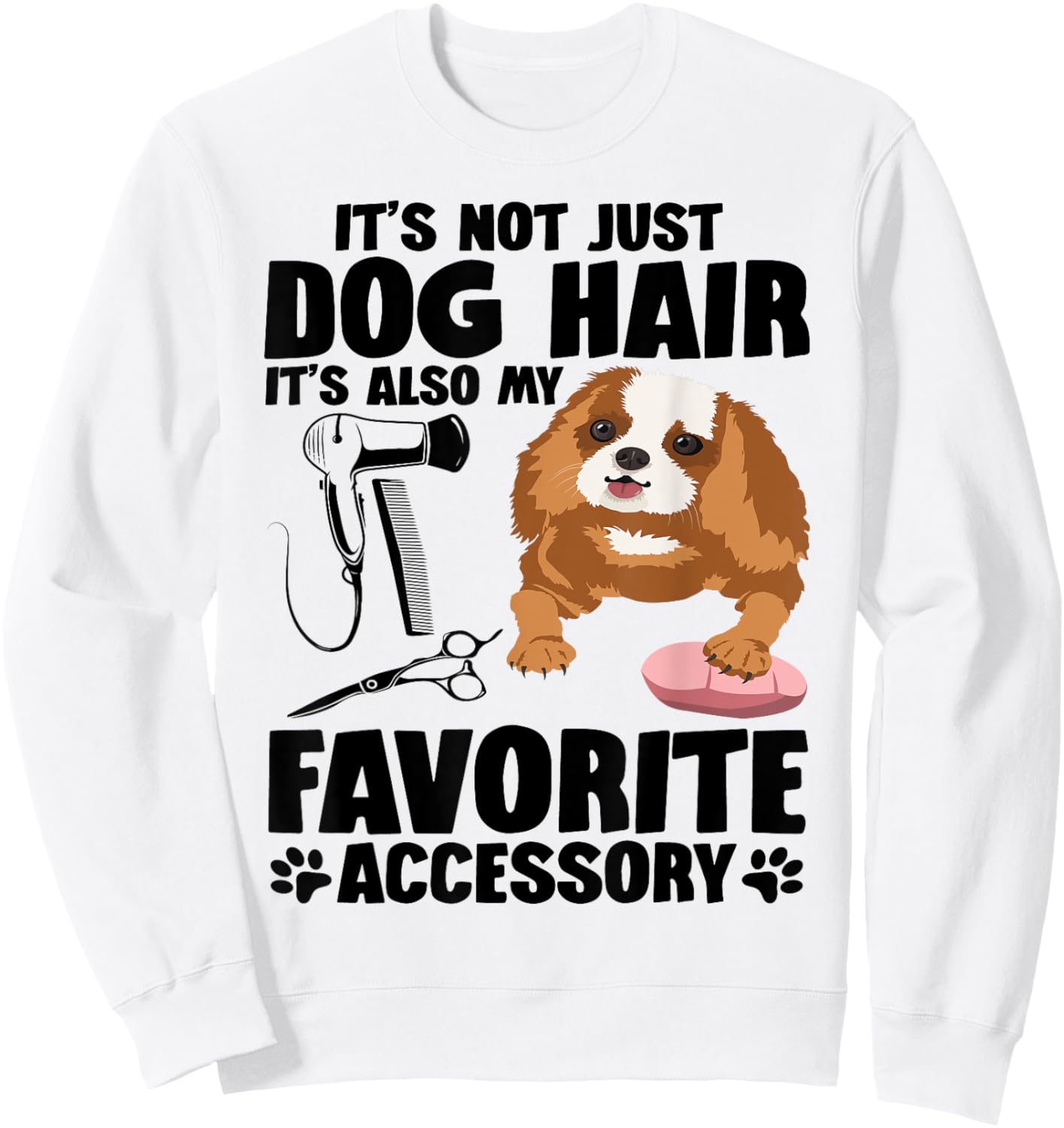 Dog Grooming Smocks Groomer Salon Dog Hairdresser Sweatshirt - Sweatshirt | White
