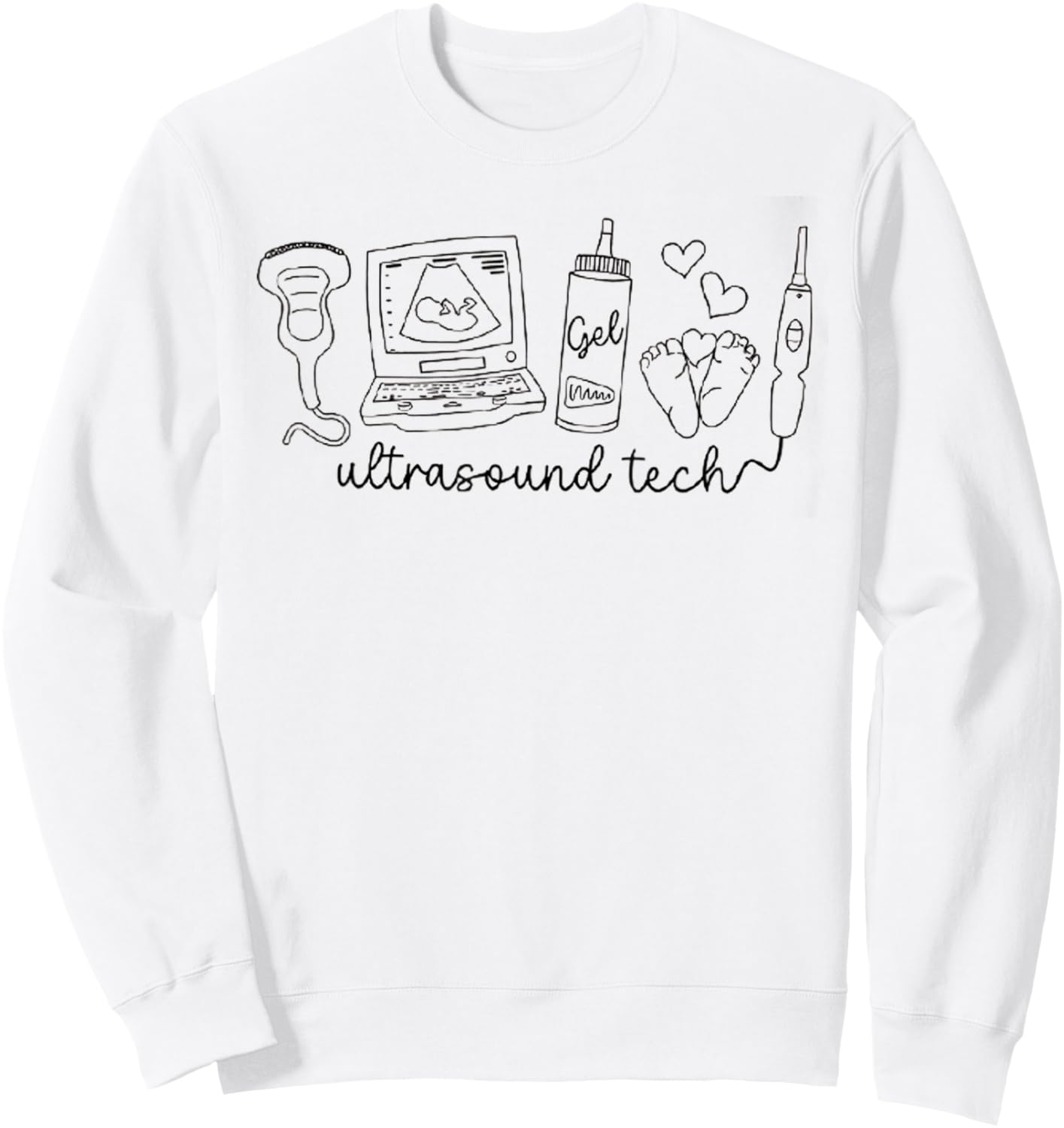 Women Ultrasound Technologist Sonographer Student School Sweatshirt - Sweatshirt | White