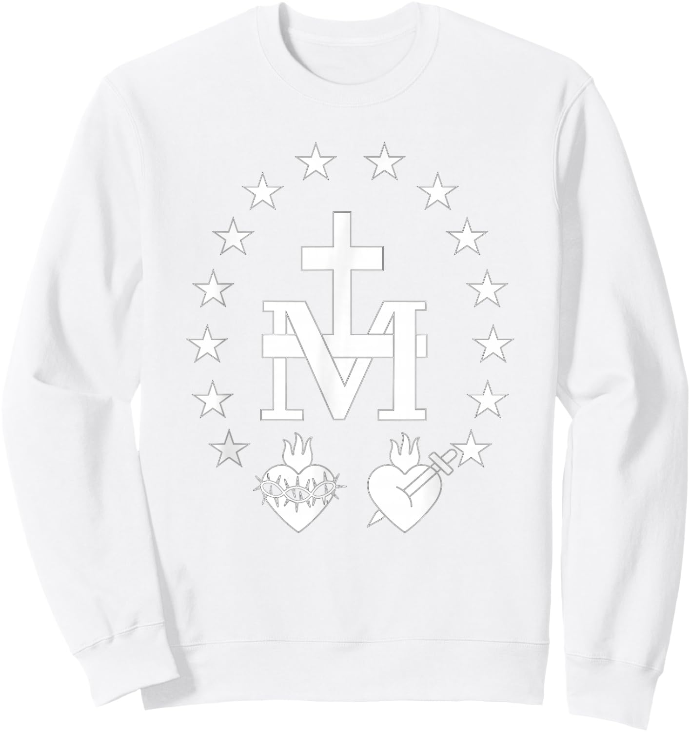 Miraculous medal catholic Sweatshirt - Sweatshirt | White