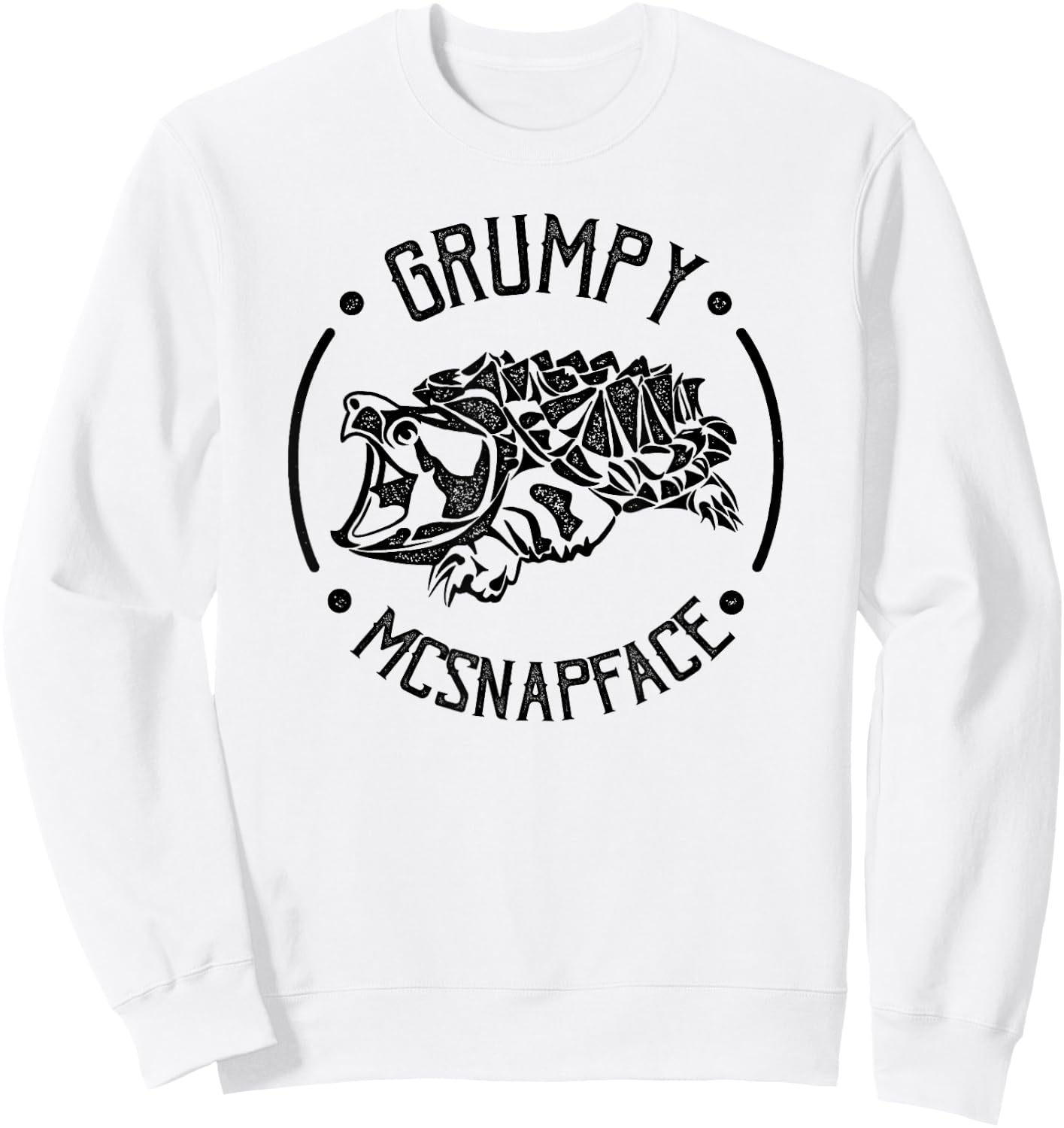 Grumpy McSnapface Funny Snapping Turtle Sweatshirt - Sweatshirt | White