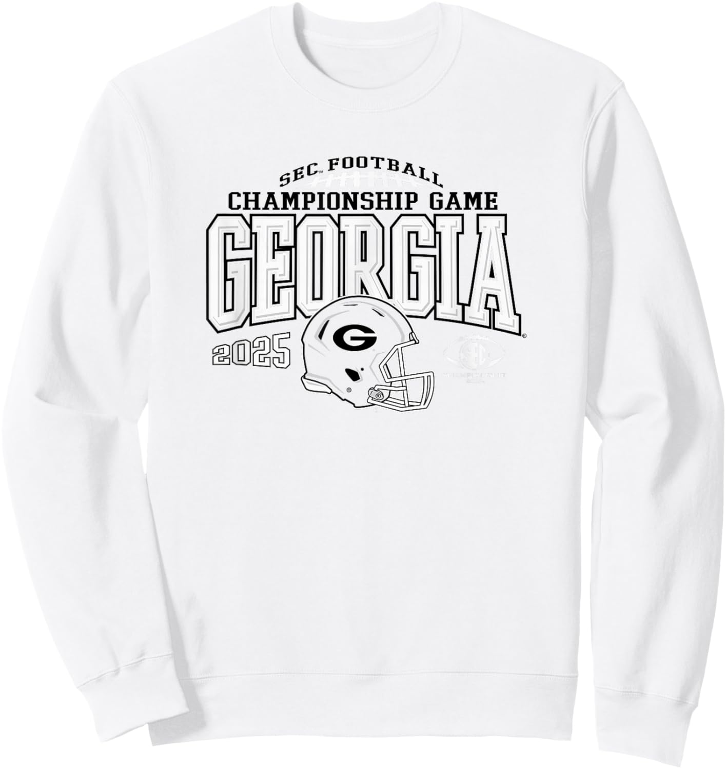 Georgia Bulldogs SEC Championship 2025 Football Red Sweatshirt - Sweatshirt | White