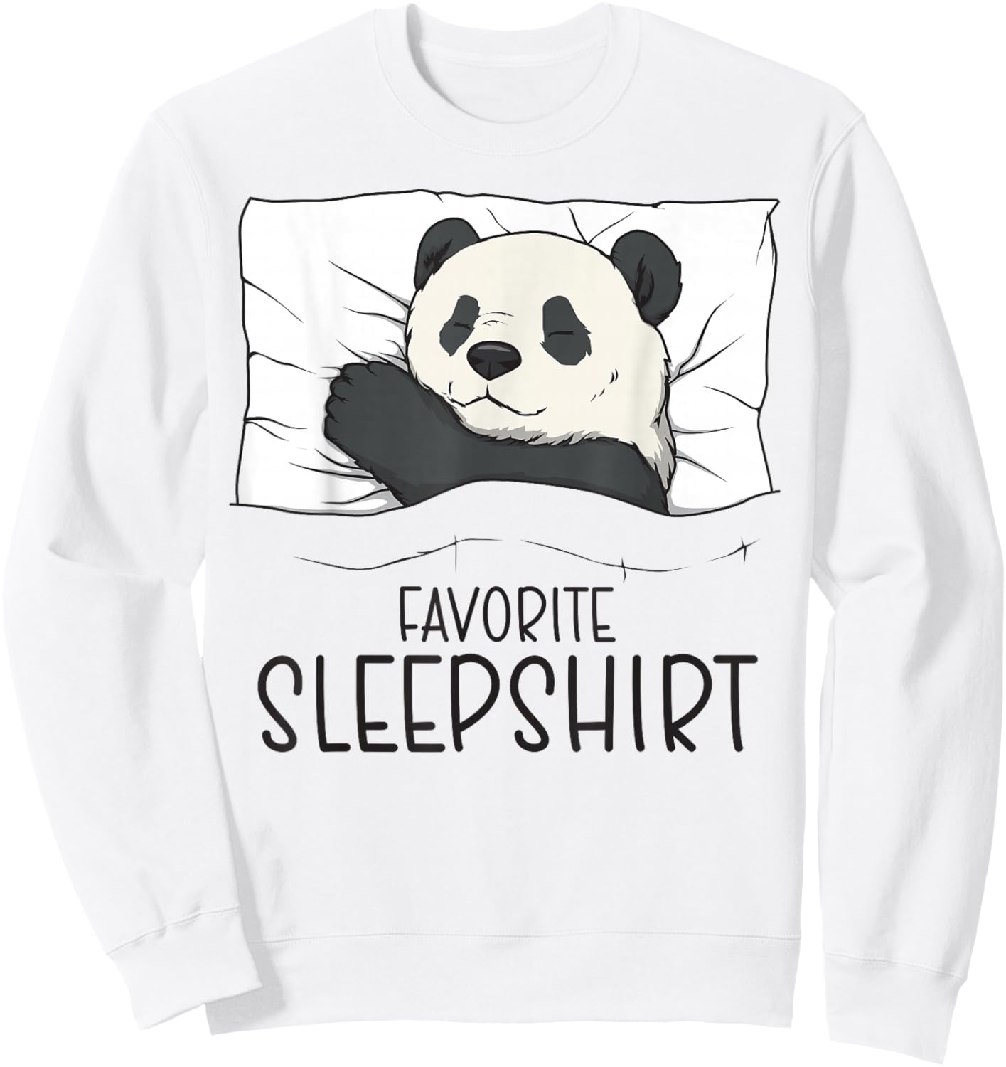 Favorite Sleepshirt With Napping Panda Pajama Sweatshirt - Sweatshirt | White