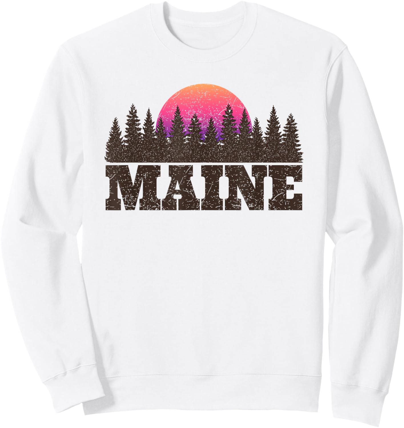 Maine MN Retro Vintage Shirt Gift Men Women Kids Sweatshirt - Sweatshirt | White