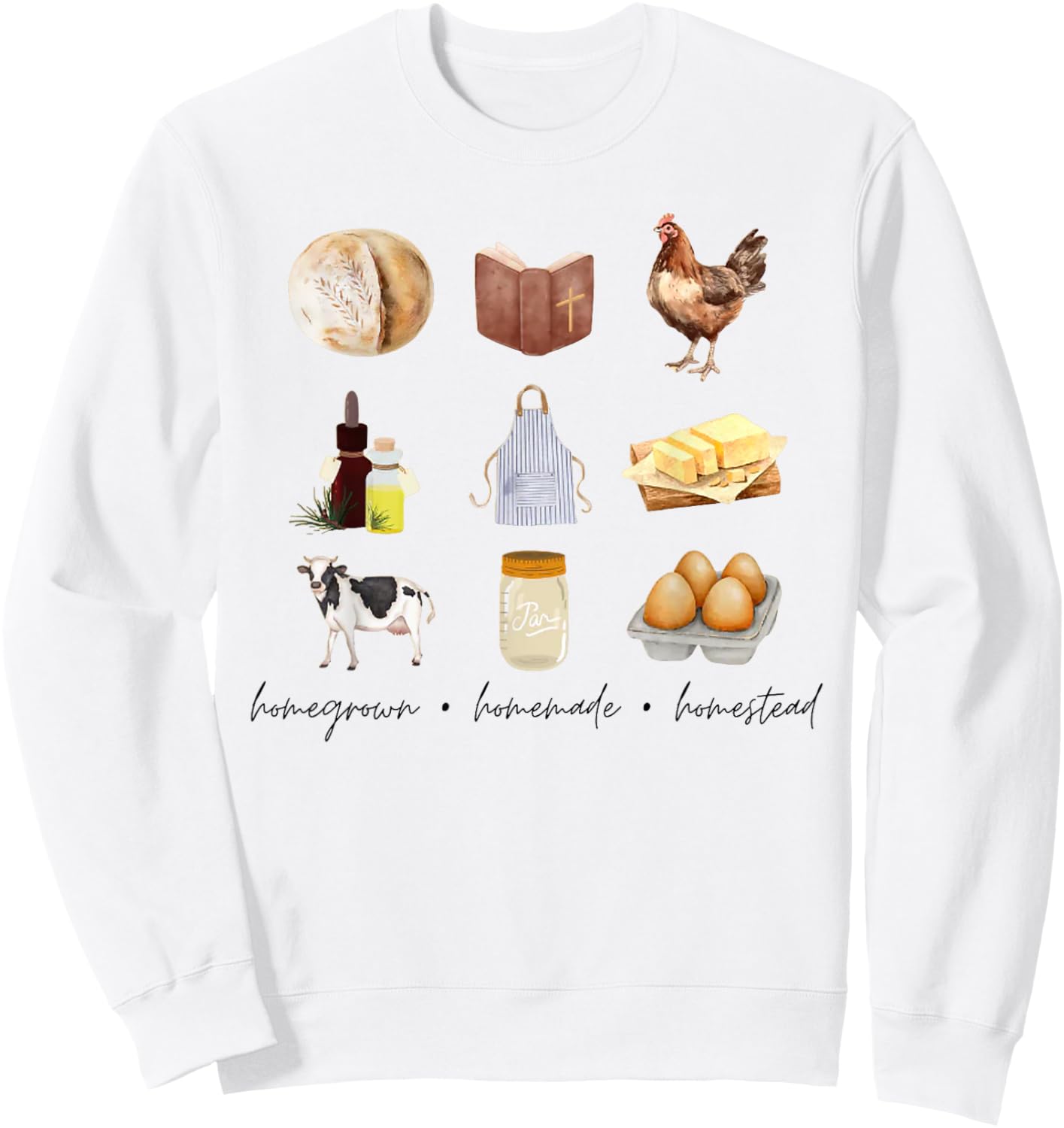 Homegrown Homemade Homestead , Small Sweatshirt - Sweatshirt | White