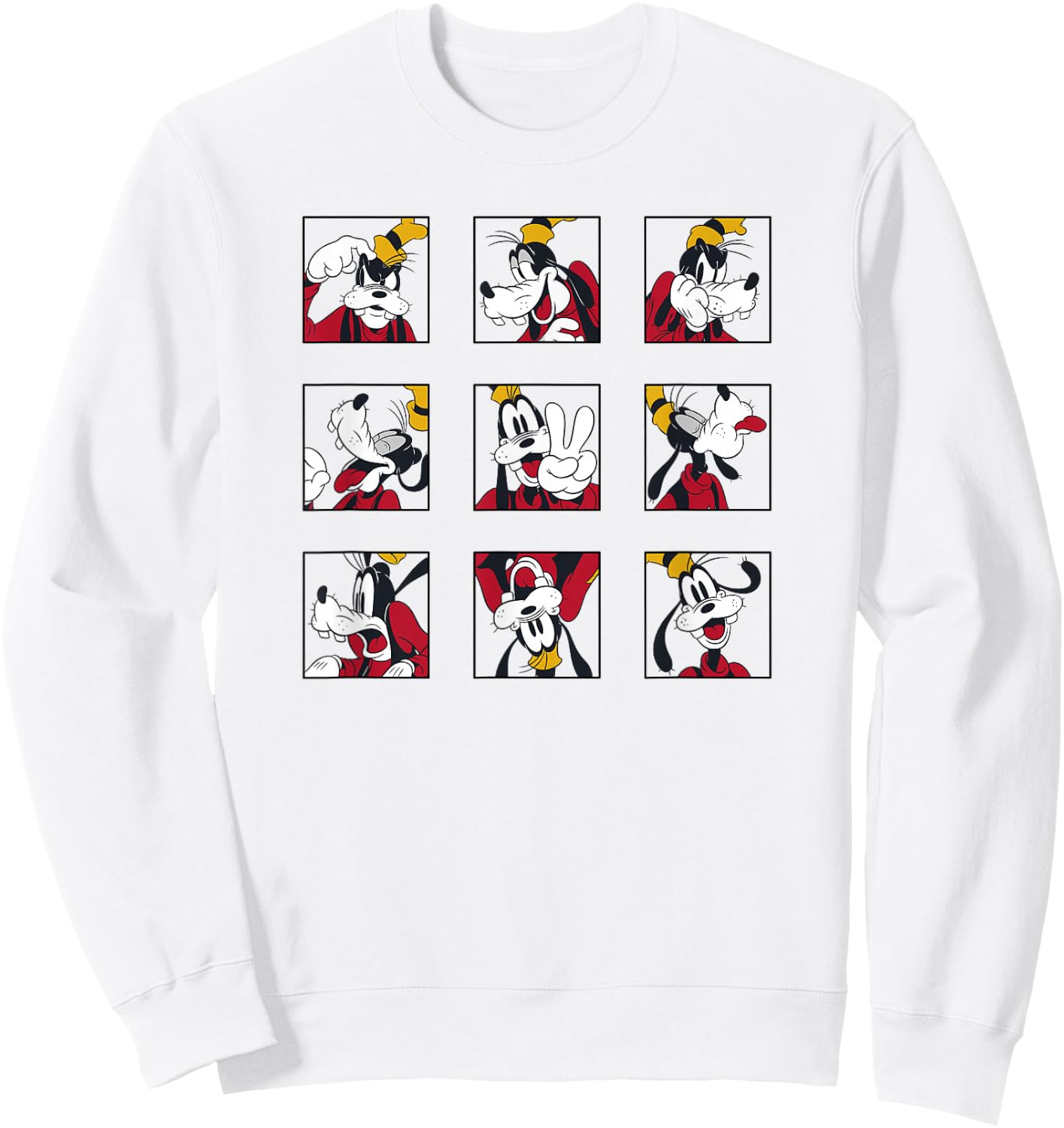 Disney Mickey And Friends Classic Goofy Expressions Box Up Sweatshirt - Sweatshirt | White