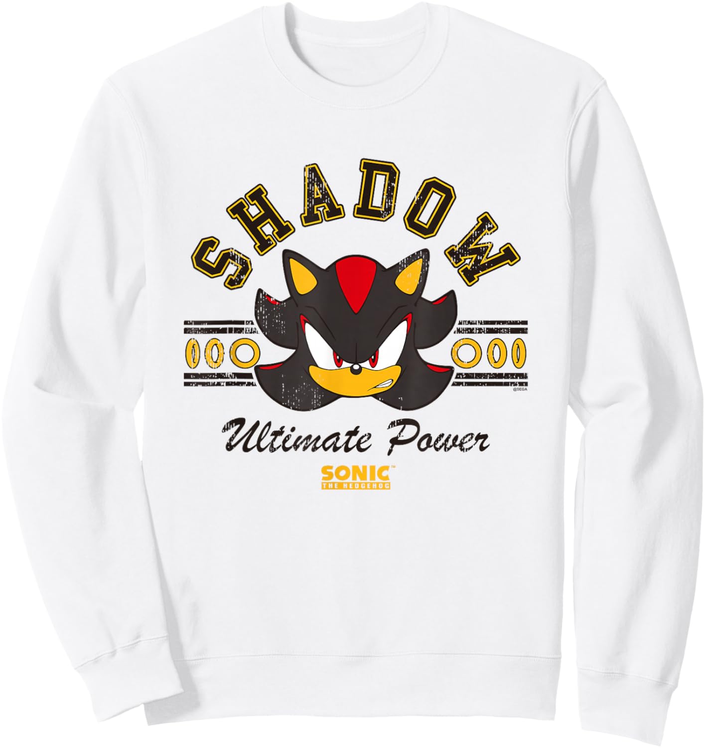 Sonic The Hedgehog Shadow Ultimate Power Vintage Logo Sweatshirt - Sweatshirt | White