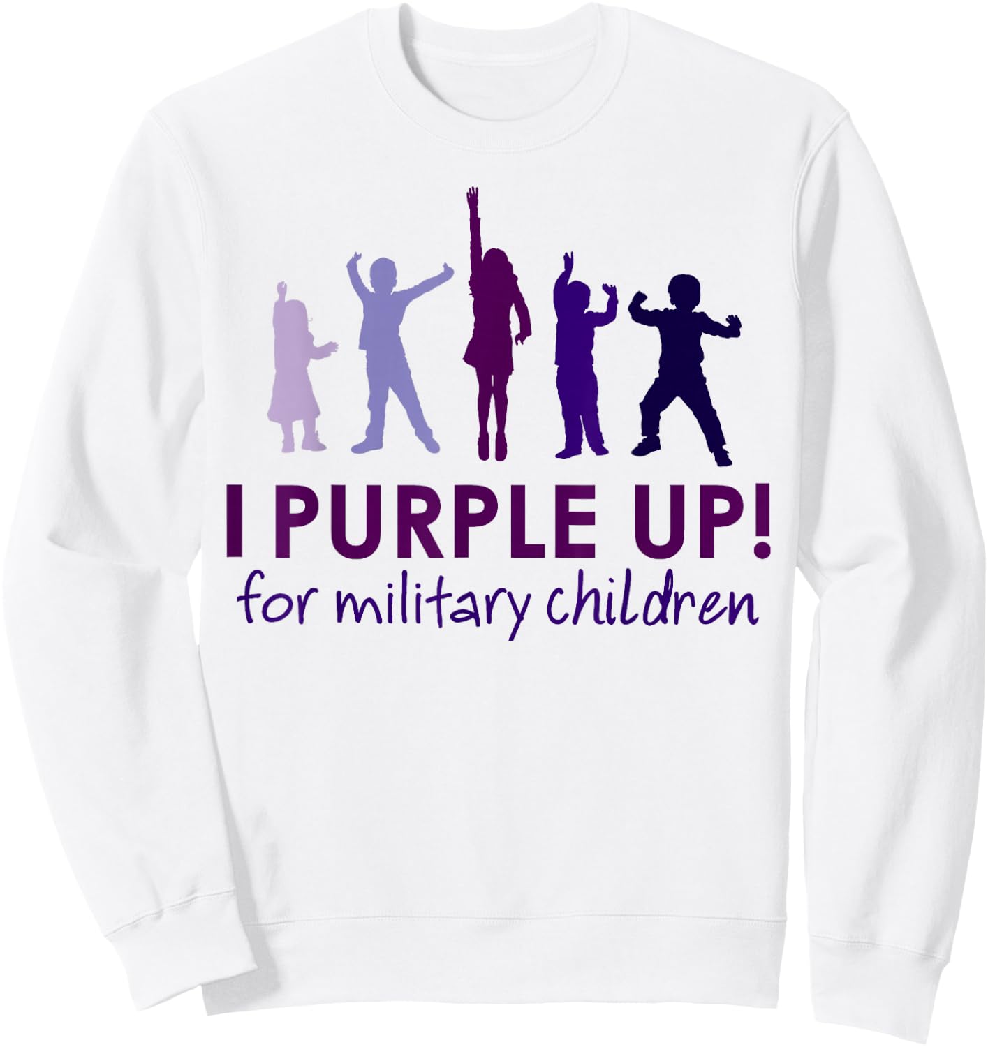 Purple Up for Military Kids Month Military Children Sweatshirt - Sweatshirt | White