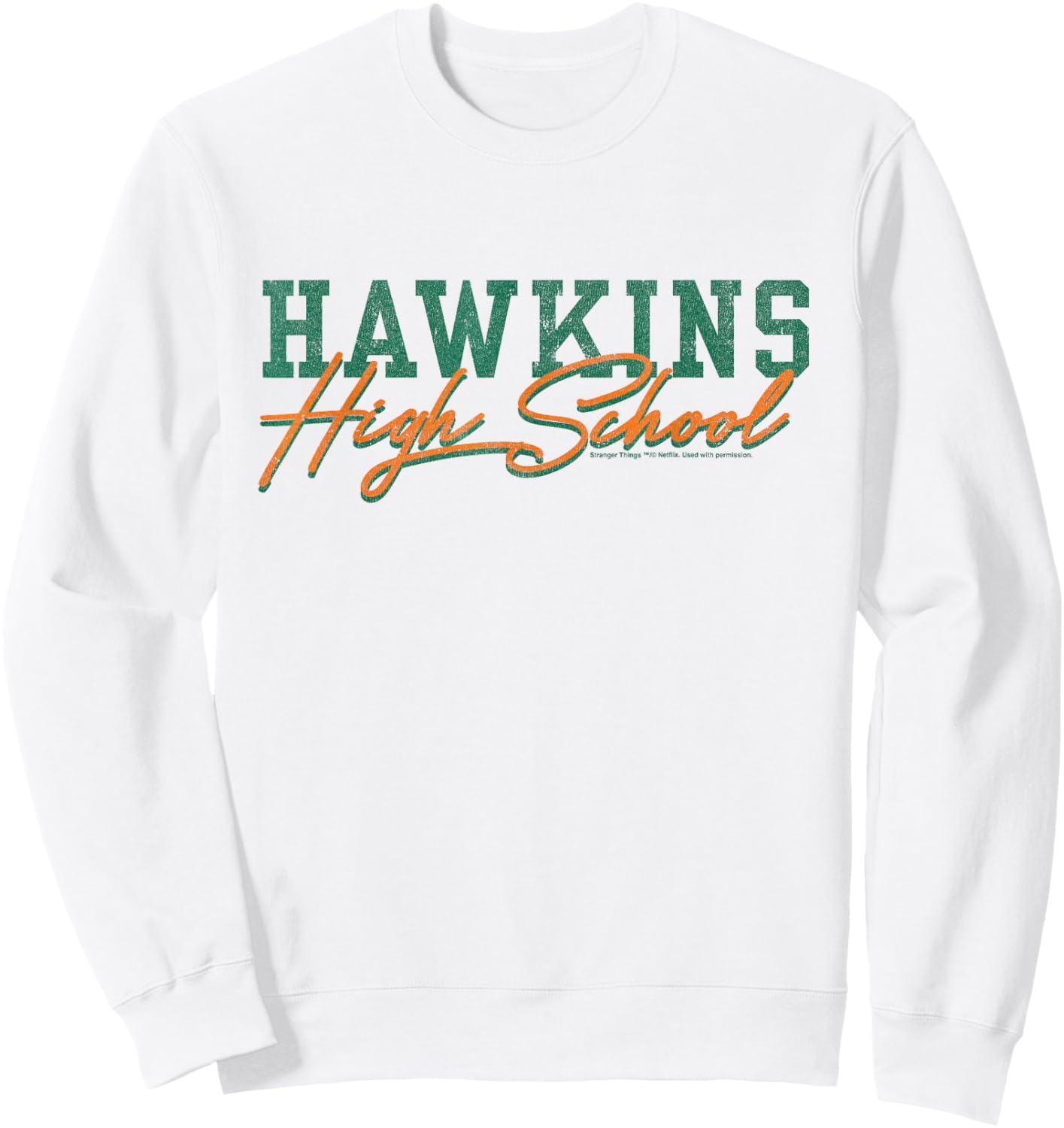 Stranger Things Hawkins High School Retro Logo Sweatshirt - Sweatshirt | White