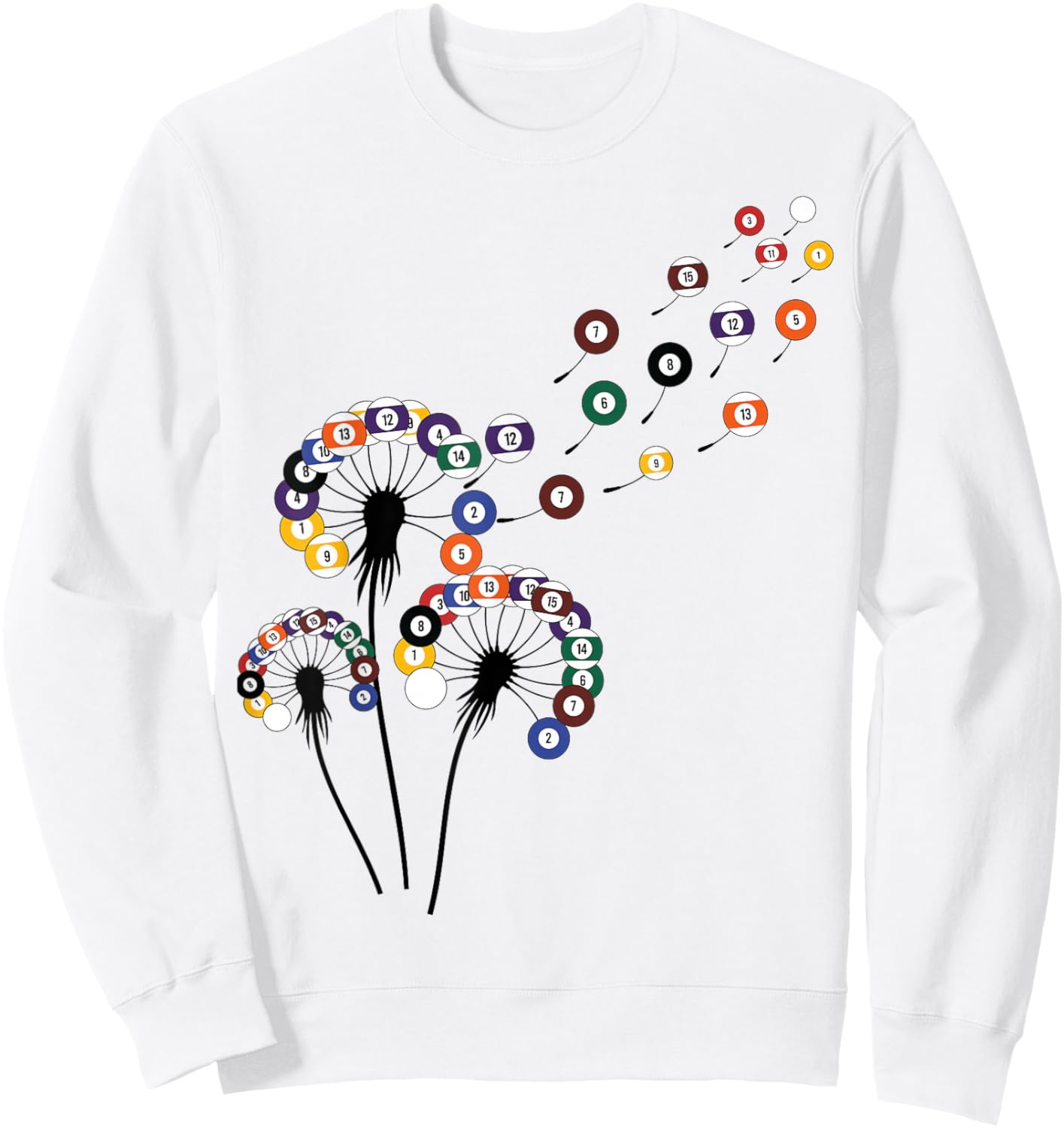 Dandelion Billiard Shirt Billiard Player | Billiards Sweatshirt - Sweatshirt | White