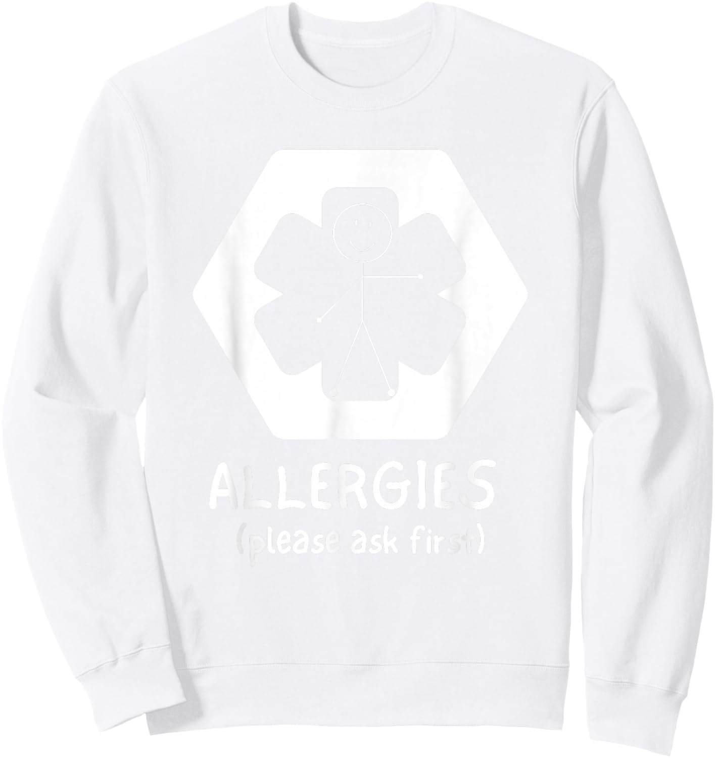 KID's ALLERGY ALERT | ALLERGIES PLEASE ASK FIRST Sweatshirt - Sweatshirt | White
