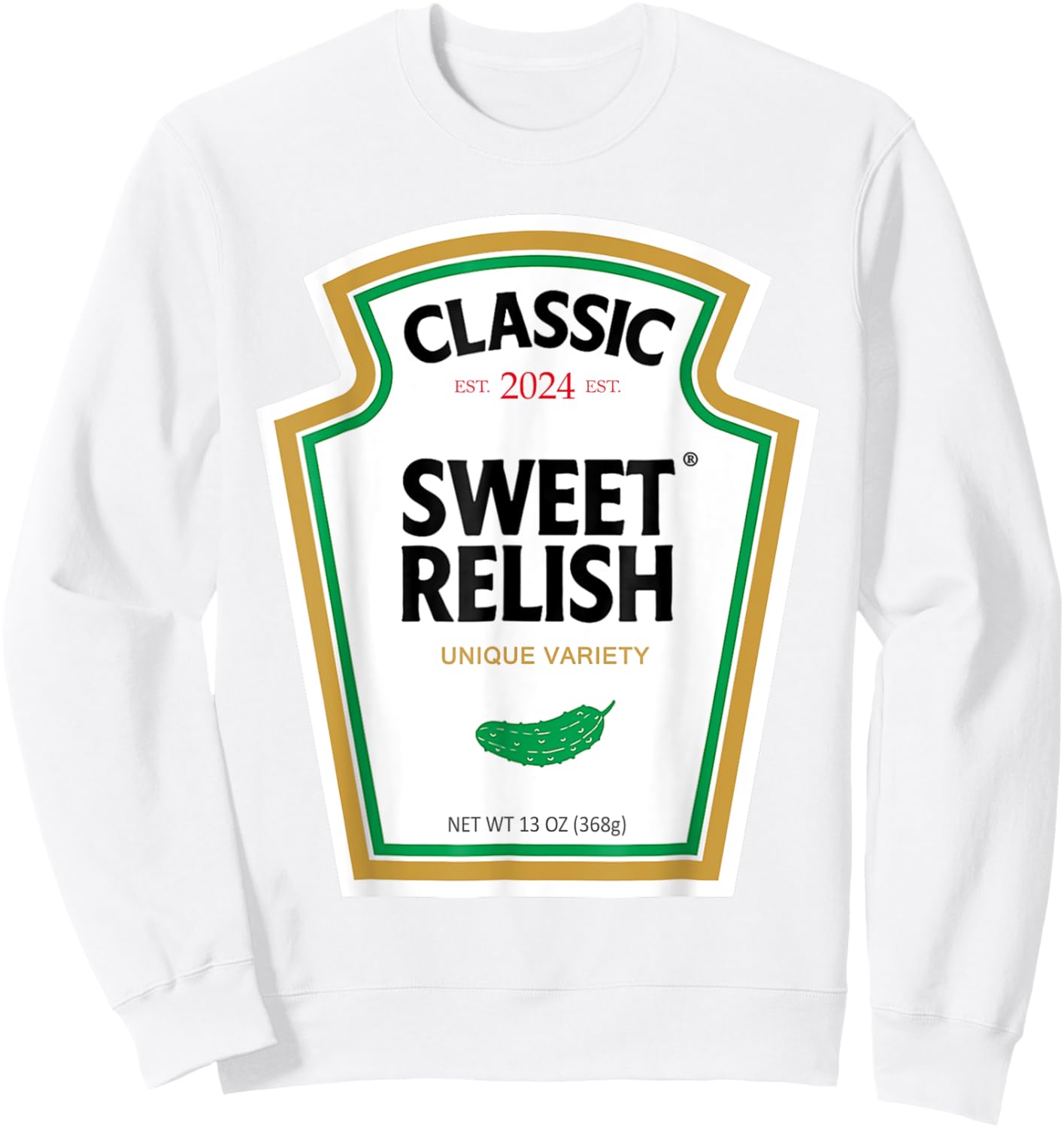 Sweet Relish DIY Halloween Condiment Green Pickle Sweatshirt - Sweatshirt | White