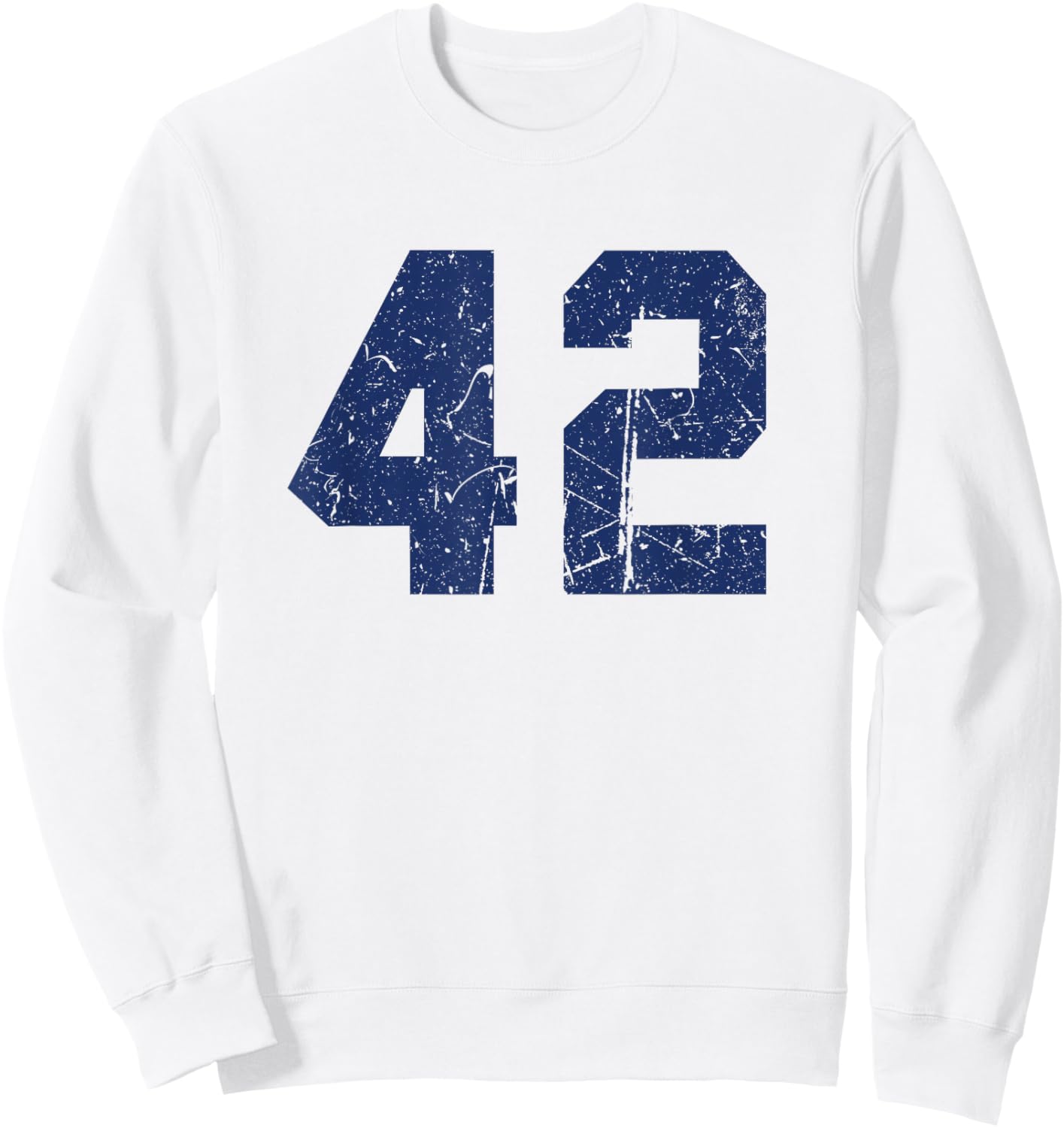 Vintage Number #42 Blue Varsity Number Sweatshirt - Sweatshirt | White