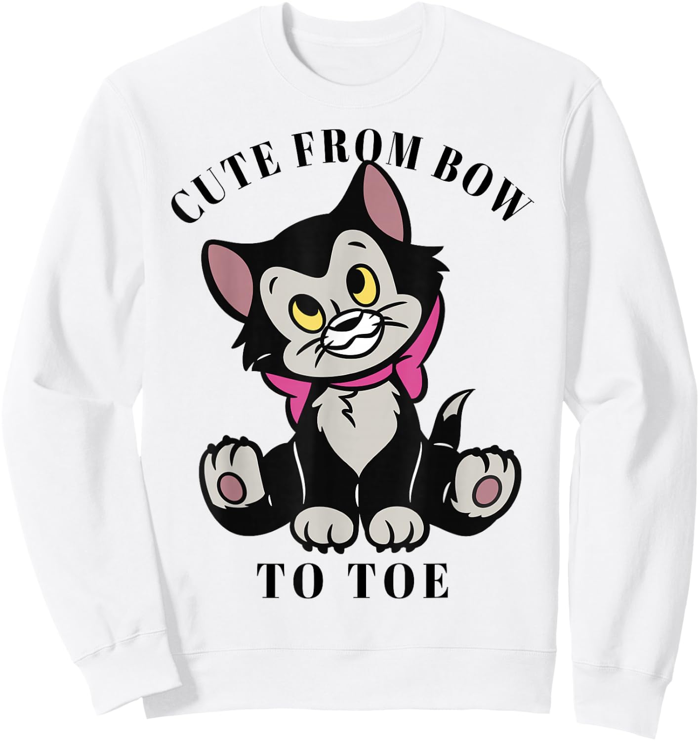 Disney Pinocchio Figaro Cute from Bow to Toe Sweatshirt - Sweatshirt | White