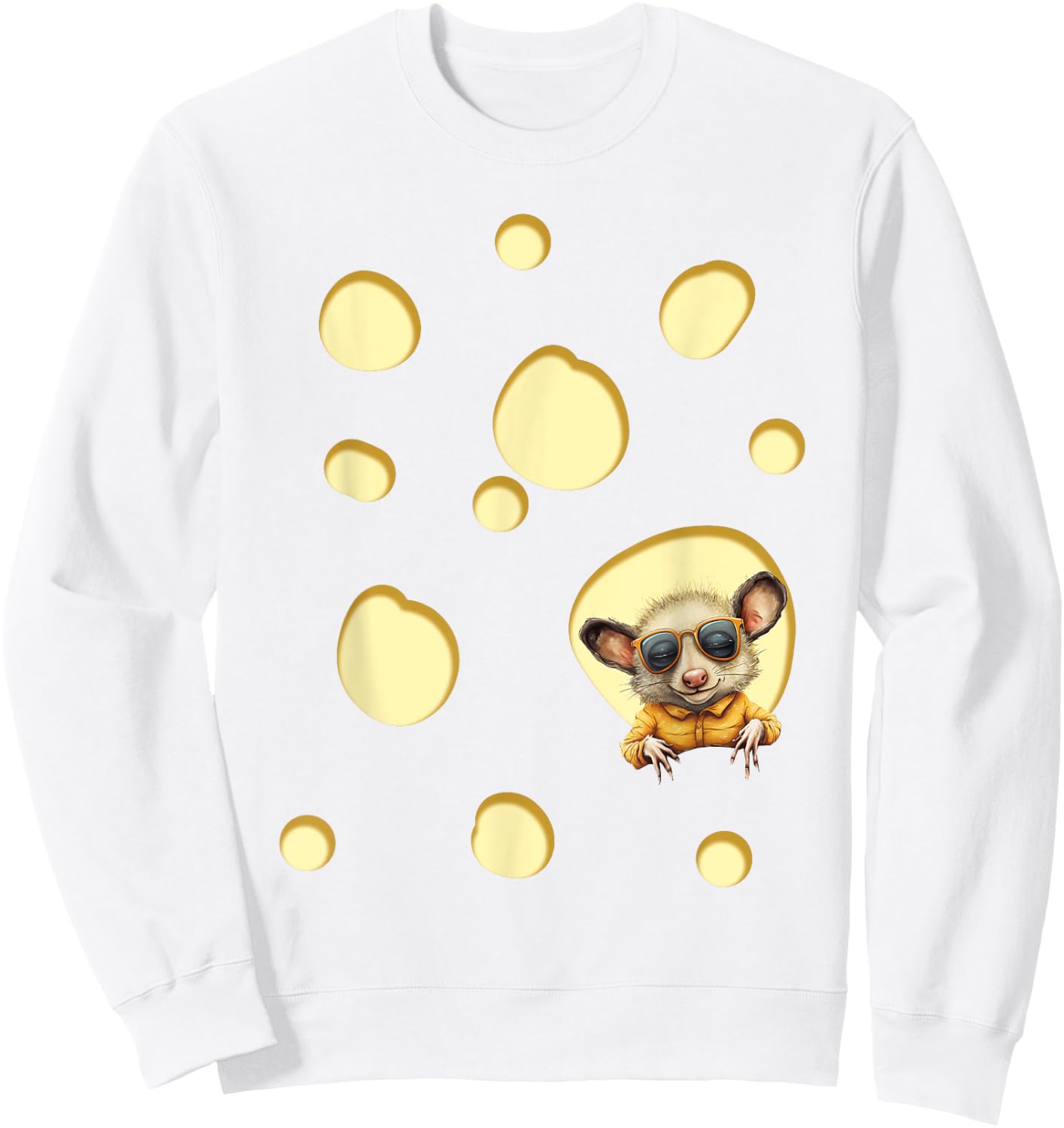 Swiss Cheese Costume Sweatshirt - Sweatshirt | White