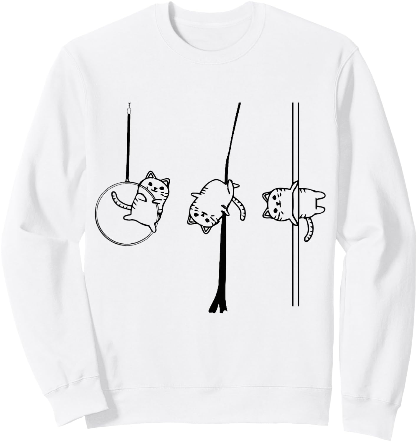 Circus Aerialist cat Aerialist Yogi Dancer Aerial Hoop Lover Sweatshirt - Sweatshirt | White