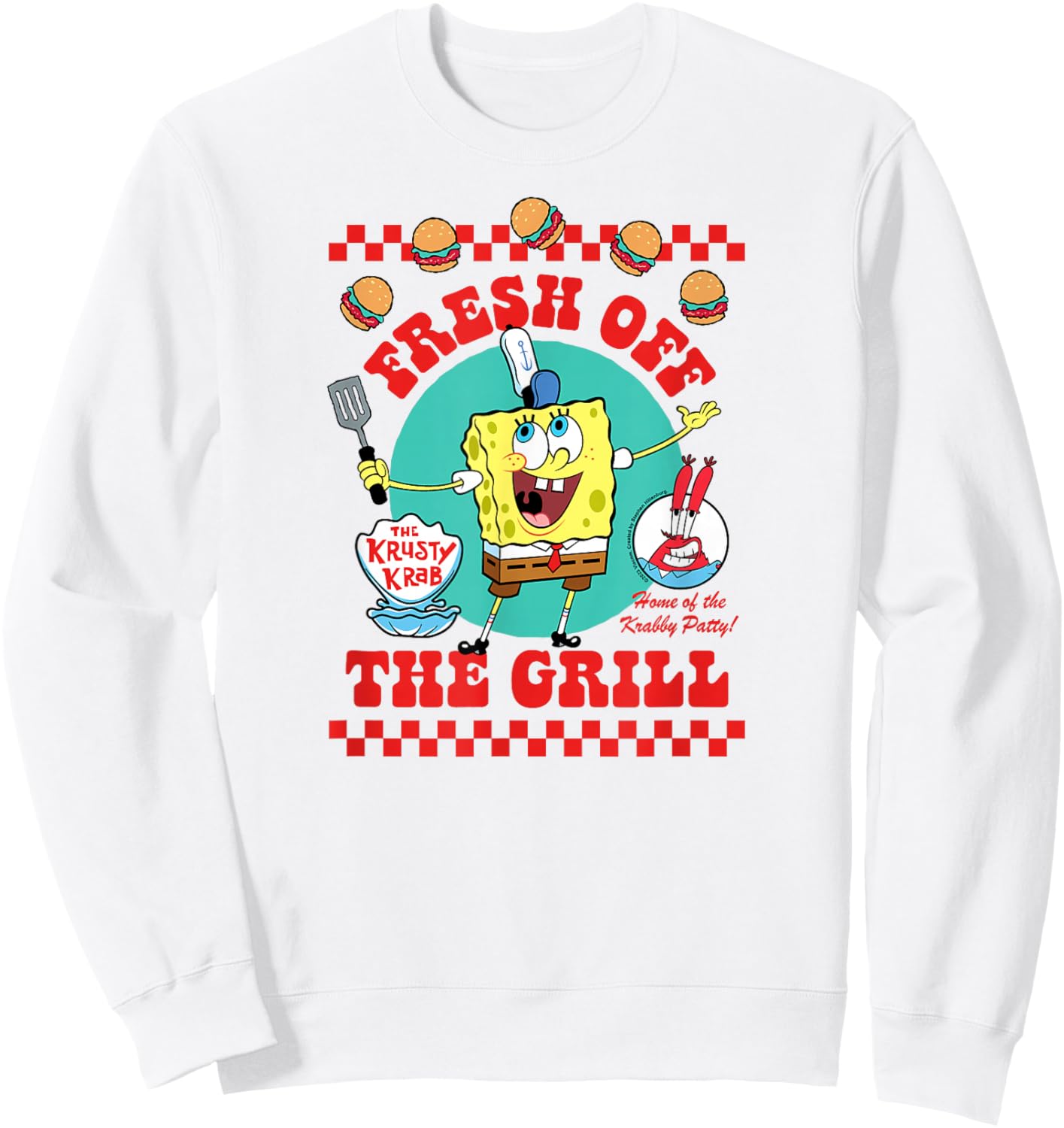 SpongeBob SquarePants - Krabby Patty Fresh Off The Grill Sweatshirt - Sweatshirt | White