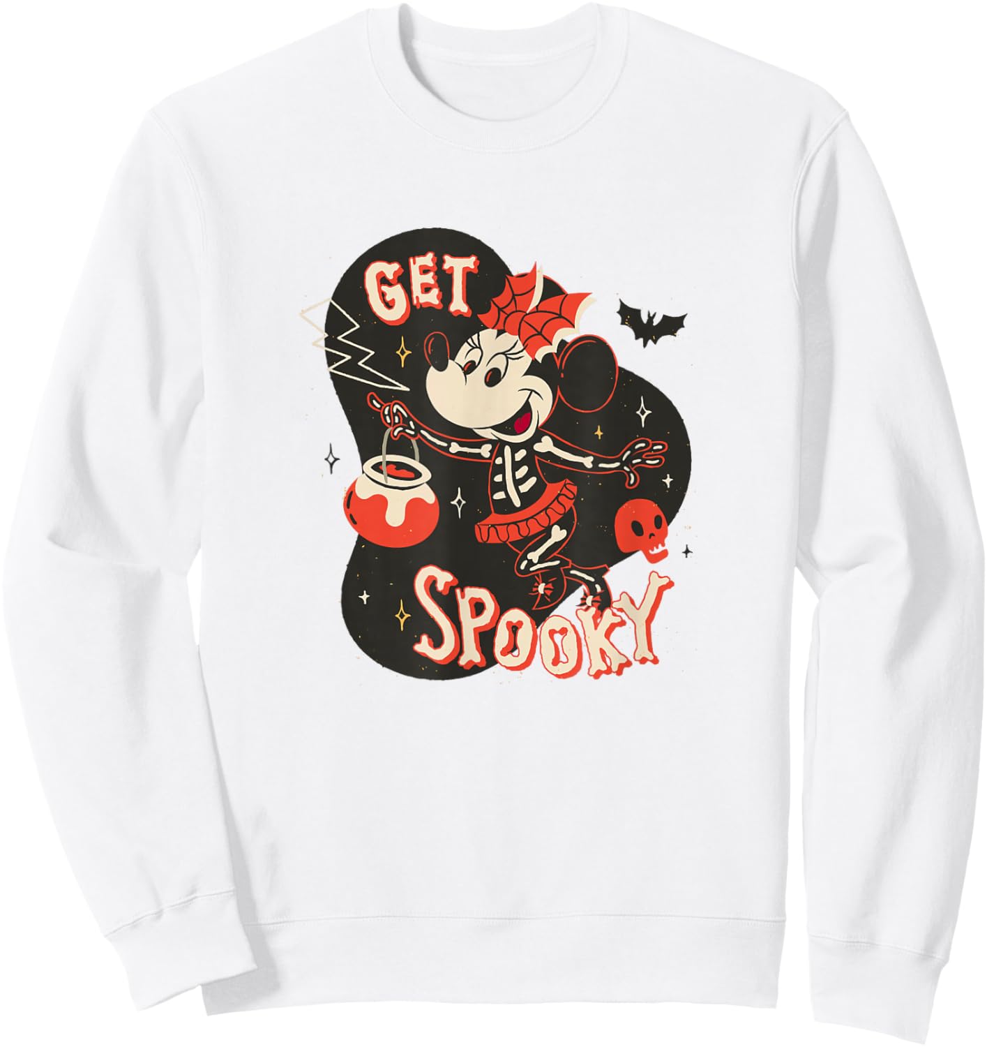 Disney Minnie Mouse Halloween Get Spooky Skeleton Costume Sweatshirt - Sweatshirt | White