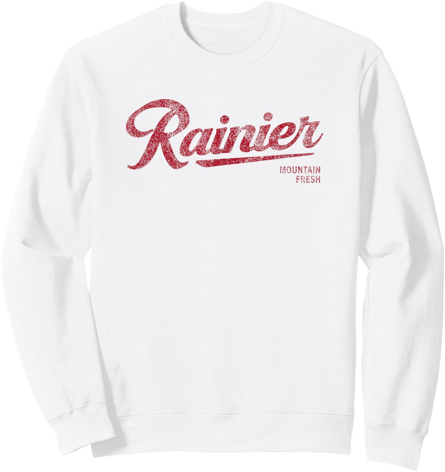 Rainier Beer Mountain Fresh Logo - Authentic Vintage Look Sweatshirt - Sweatshirt | White