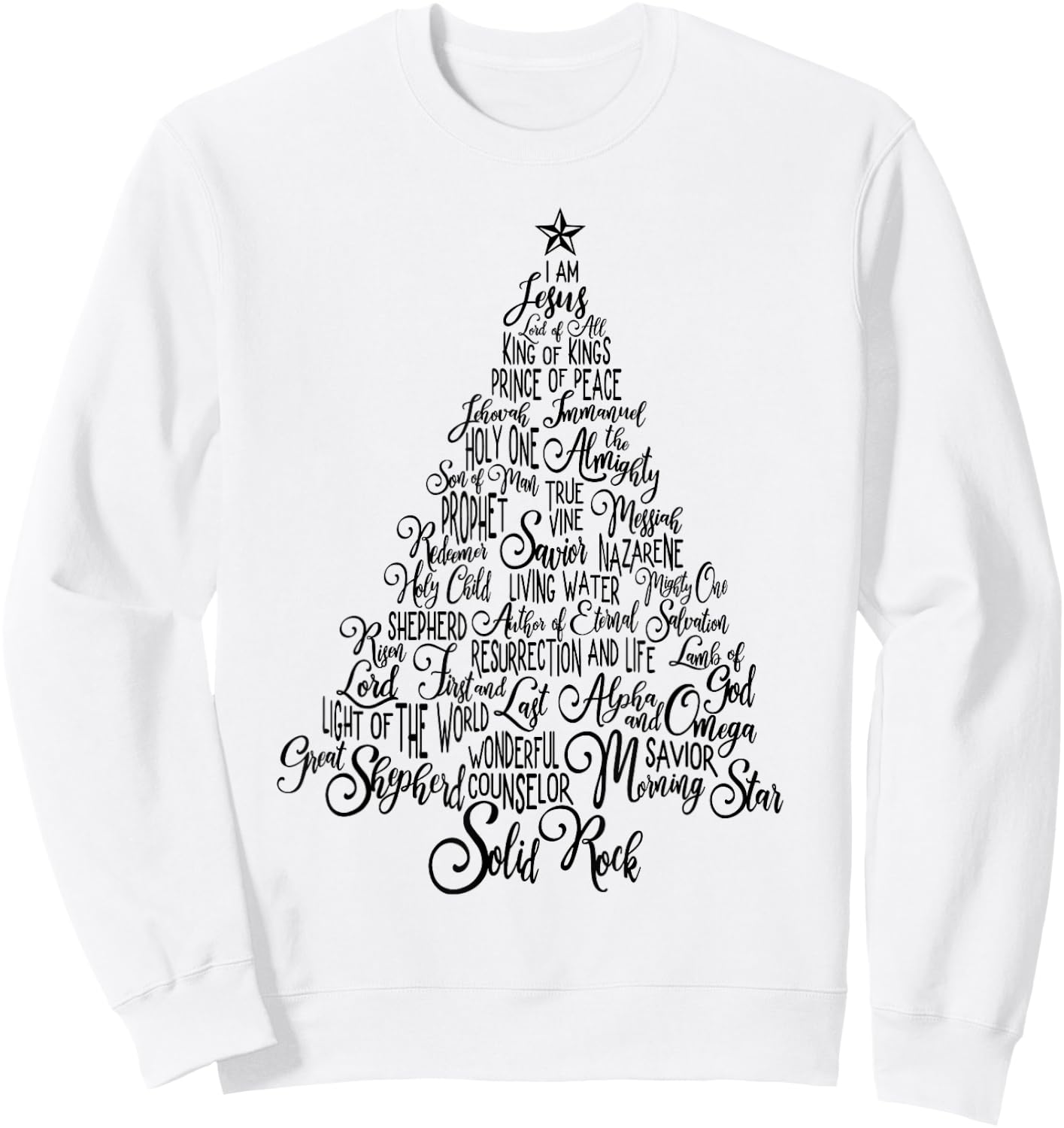 Names Of Jesus Christmas Tree Gift Amazing Xmas Tree Gift Sweatshirt - Sweatshirt | White