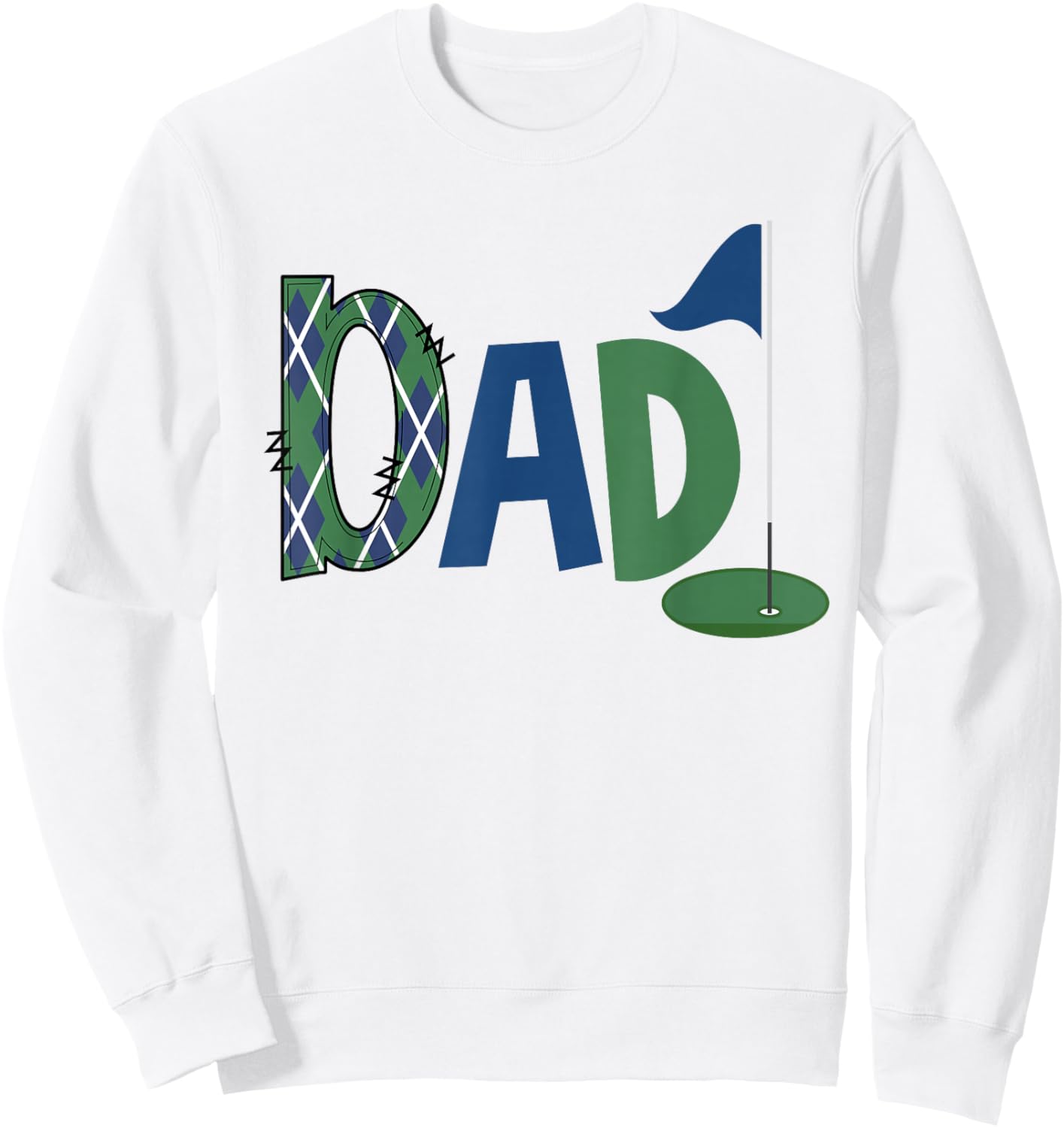 Dad of The Birthday Boy Hole in One Golf Sport Matching Sweatshirt - Sweatshirt | White