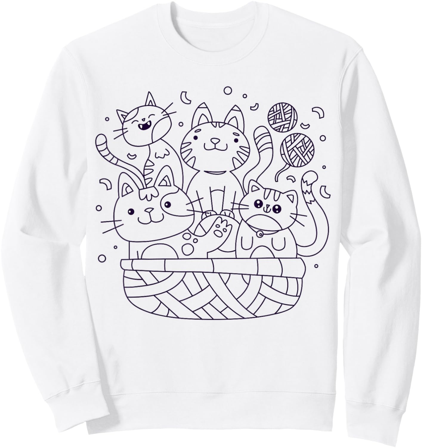 Cats in a basket to paint and color Sweatshirt - Sweatshirt | White