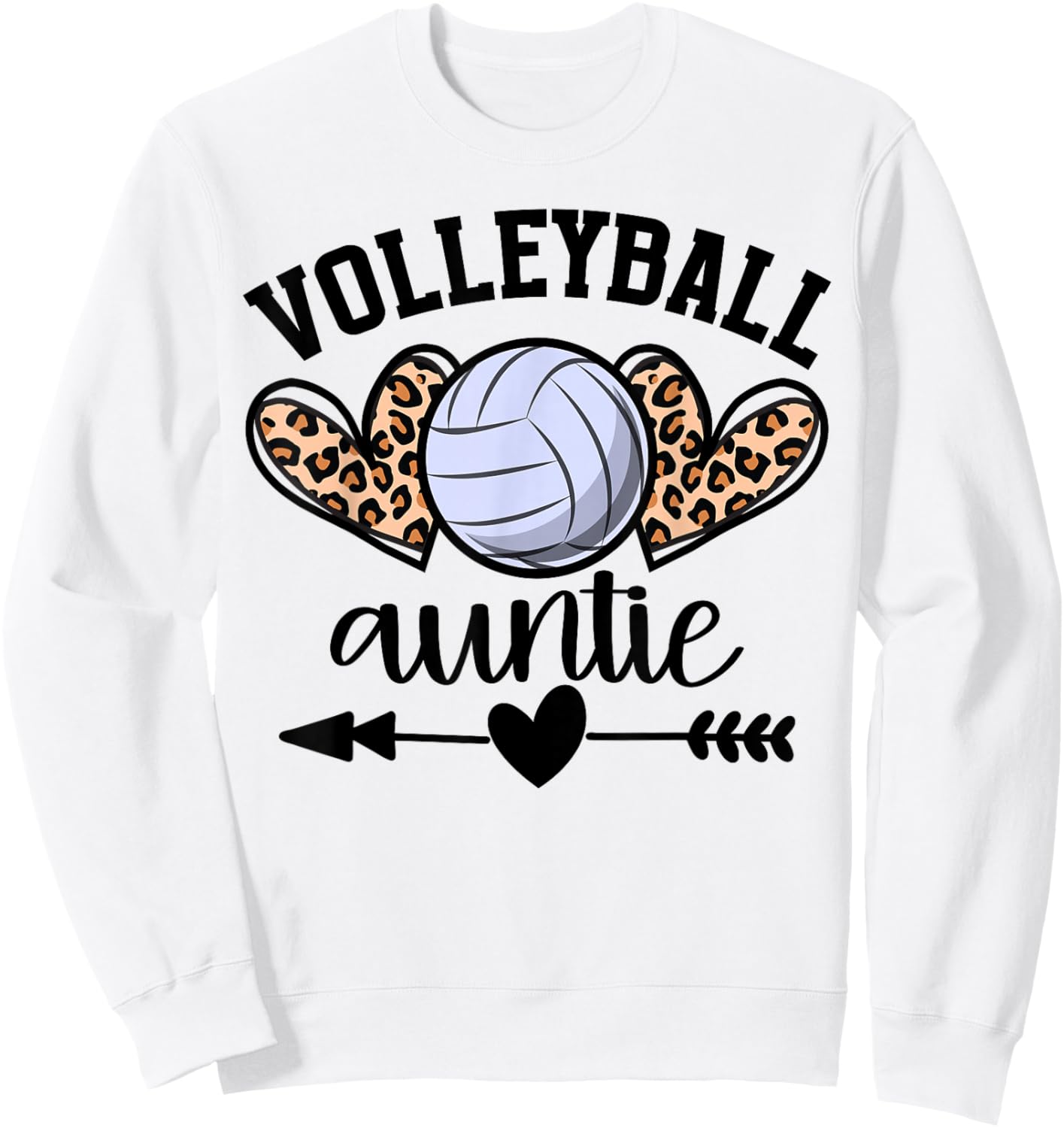 Volleyball Auntie Volleyball Aunt Game Day Senior Sweatshirt - Sweatshirt | White
