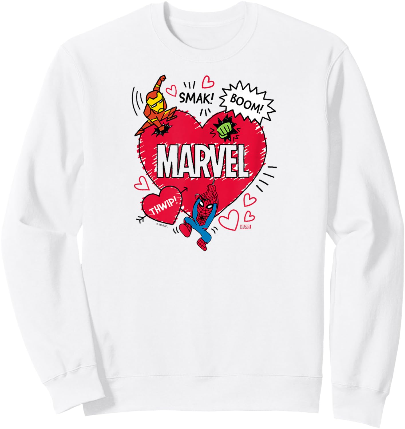 Marvel - Scribble Valentine's Day Sweatshirt - Sweatshirt | White