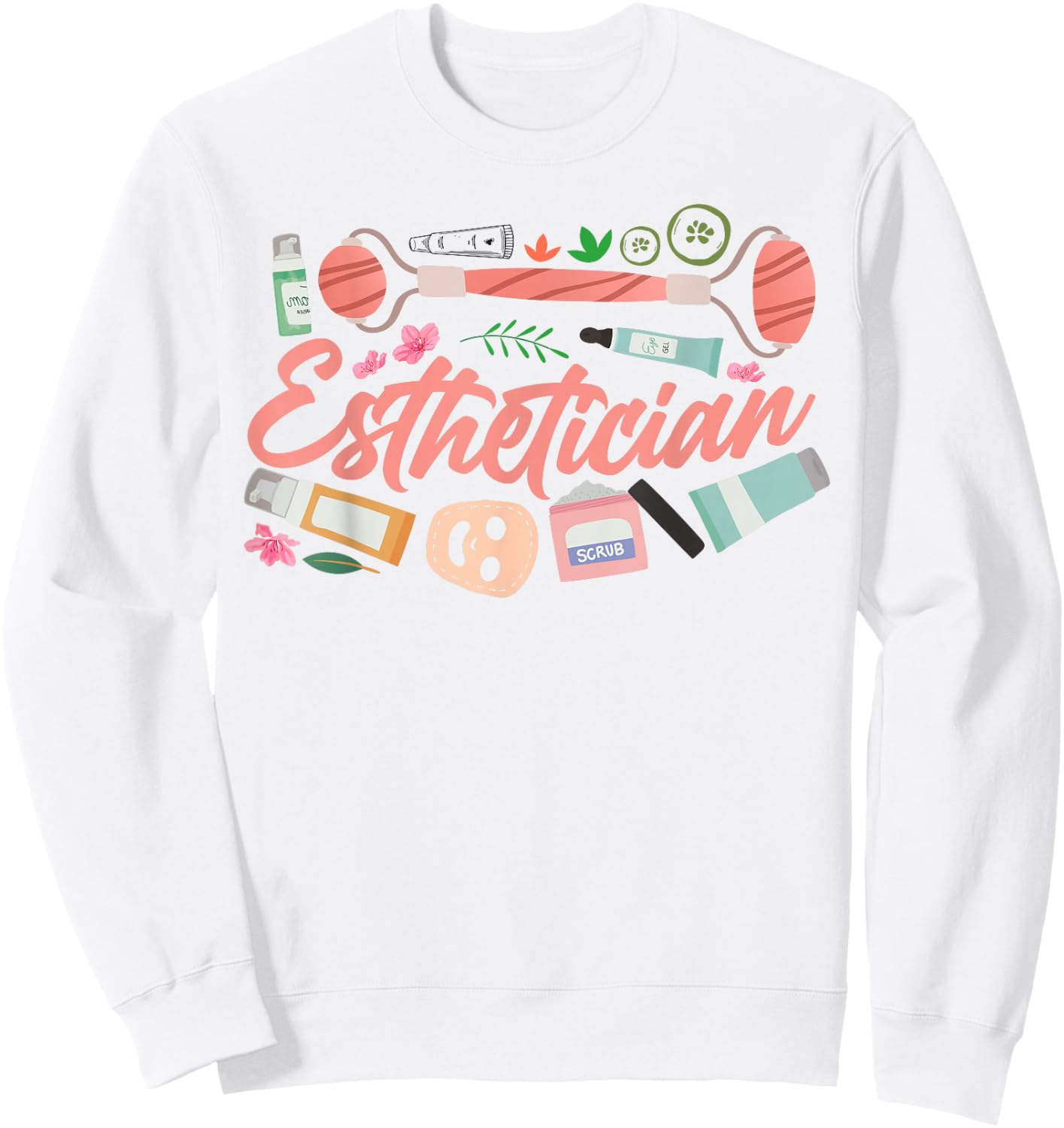 Cute Licensed Esthetician Skincare Beautician Esthetician Sweatshirt - Sweatshirt | White