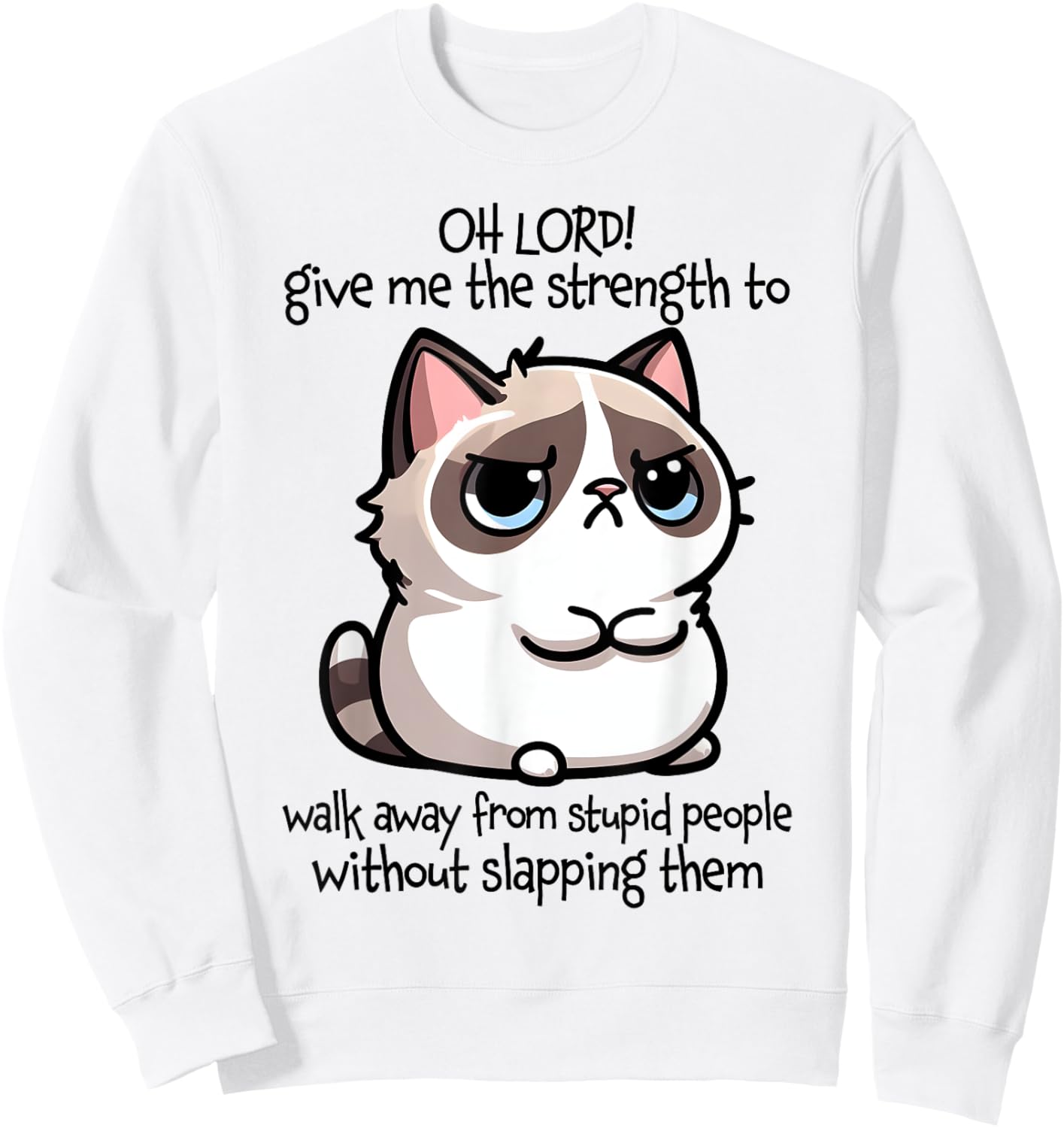 Oh Lord Give Me The Strength To Walk Away From Stupid People Sweatshirt - Sweatshirt | White