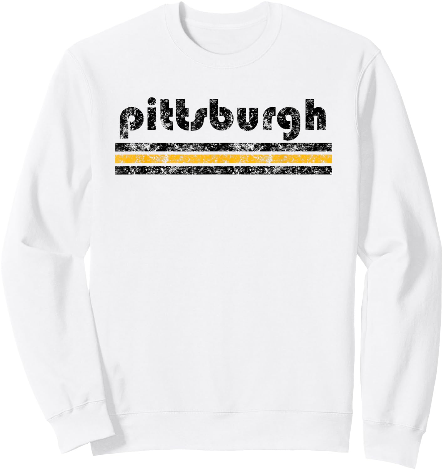 Pittsburgh Pennsylvania Retro Three Stripe Vintage Sweatshirt - Sweatshirt | White
