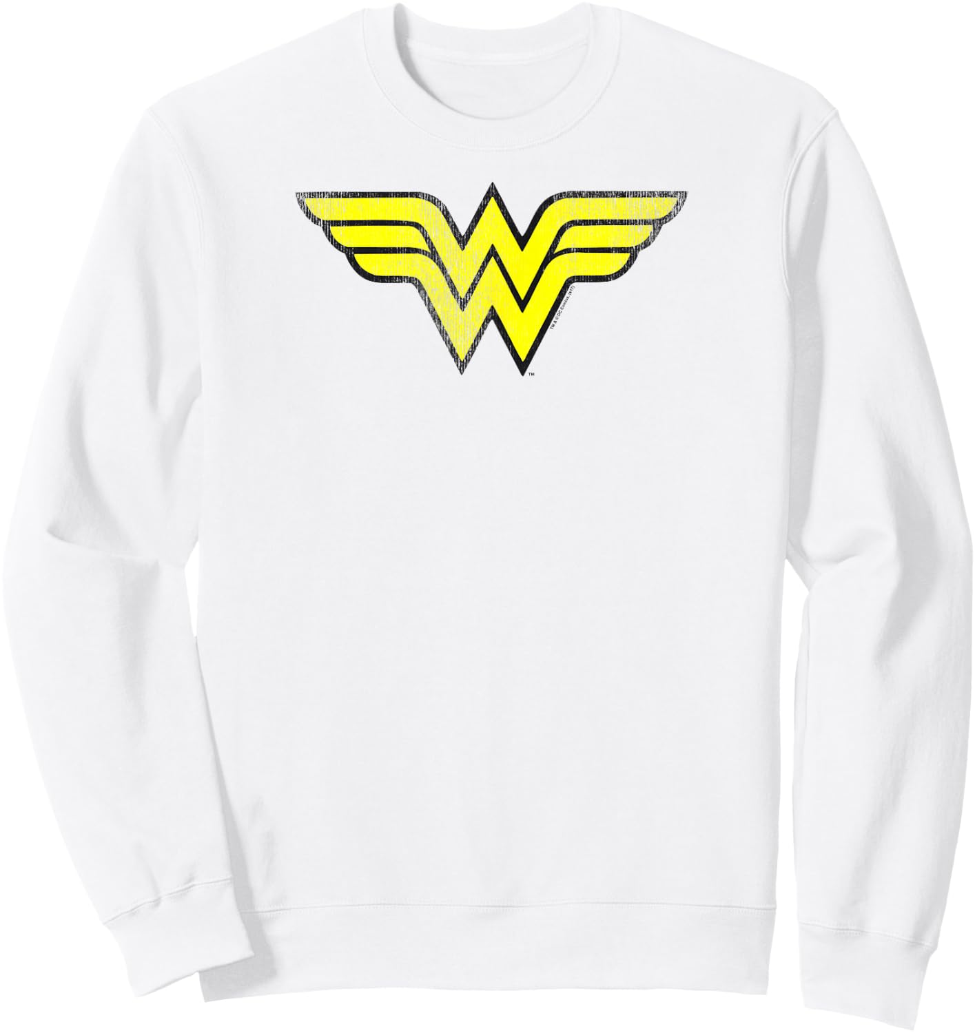 Wonder Woman Logo Distressed Sweatshirt - Sweatshirt | White