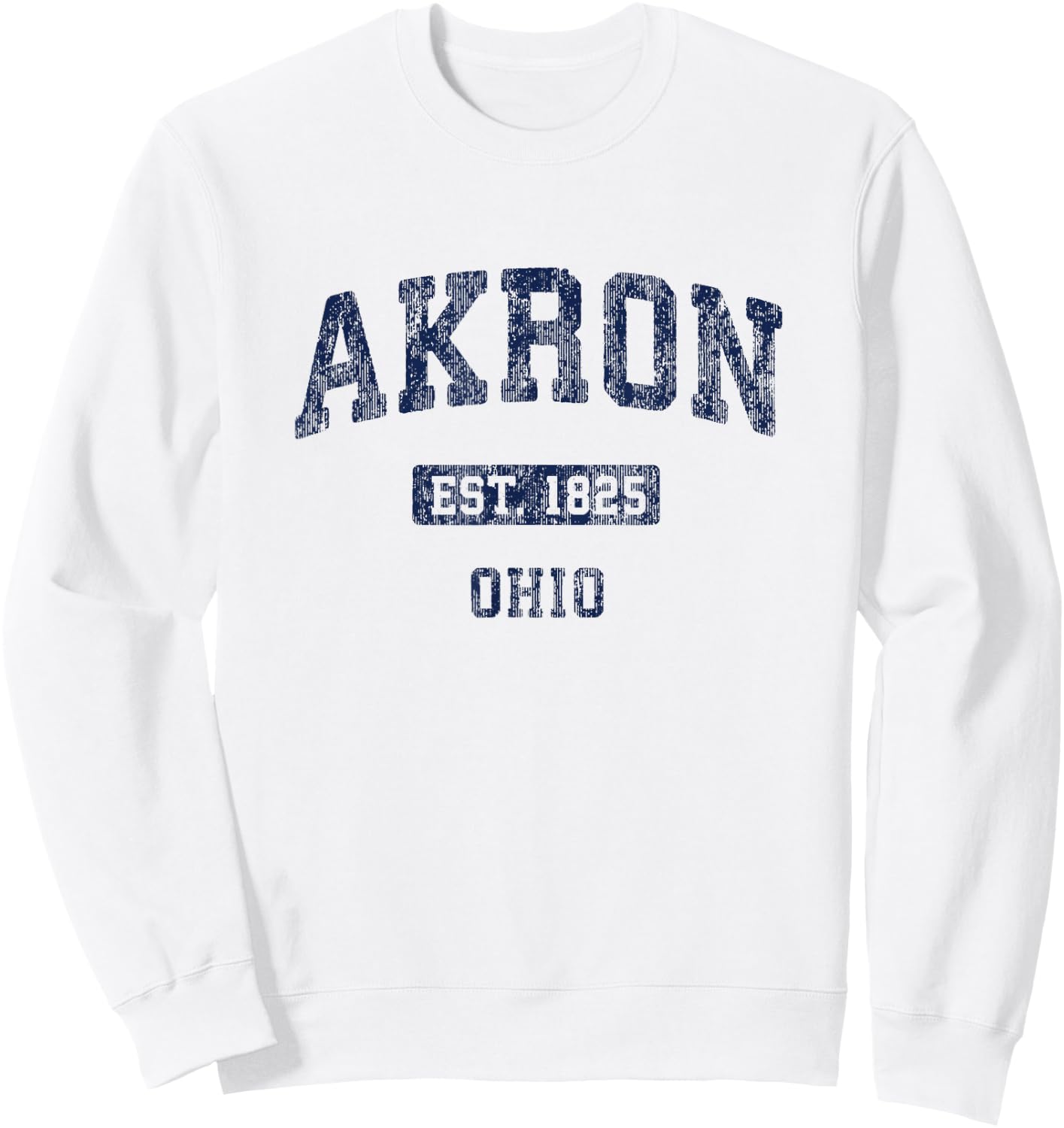Akron Ohio Vintage Athletic Sports Design Sweatshirt - Sweatshirt | White