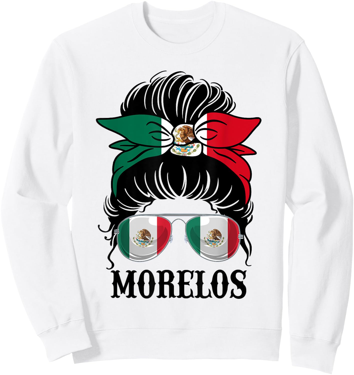 Morelos Mexico Pride Mexican Flag State Sweatshirt - Sweatshirt | White