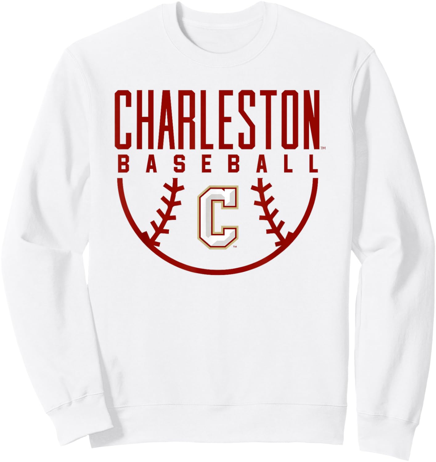 College of Charleston Cougars Baseball Arch Sweatshirt - Sweatshirt | White