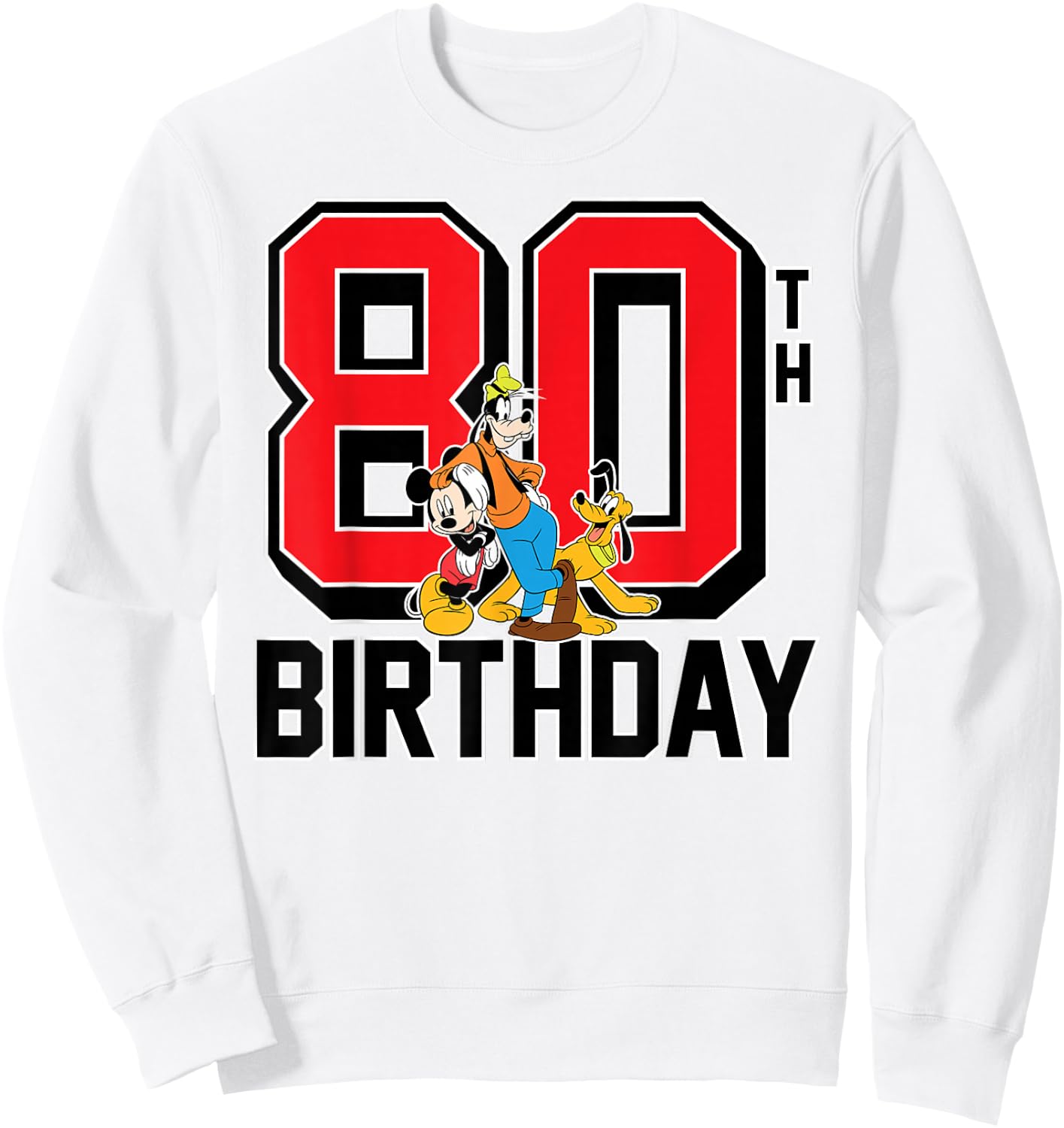 Mickey Mouse - Goofy Pluto 80th Birthday Sweatshirt - Sweatshirt | White