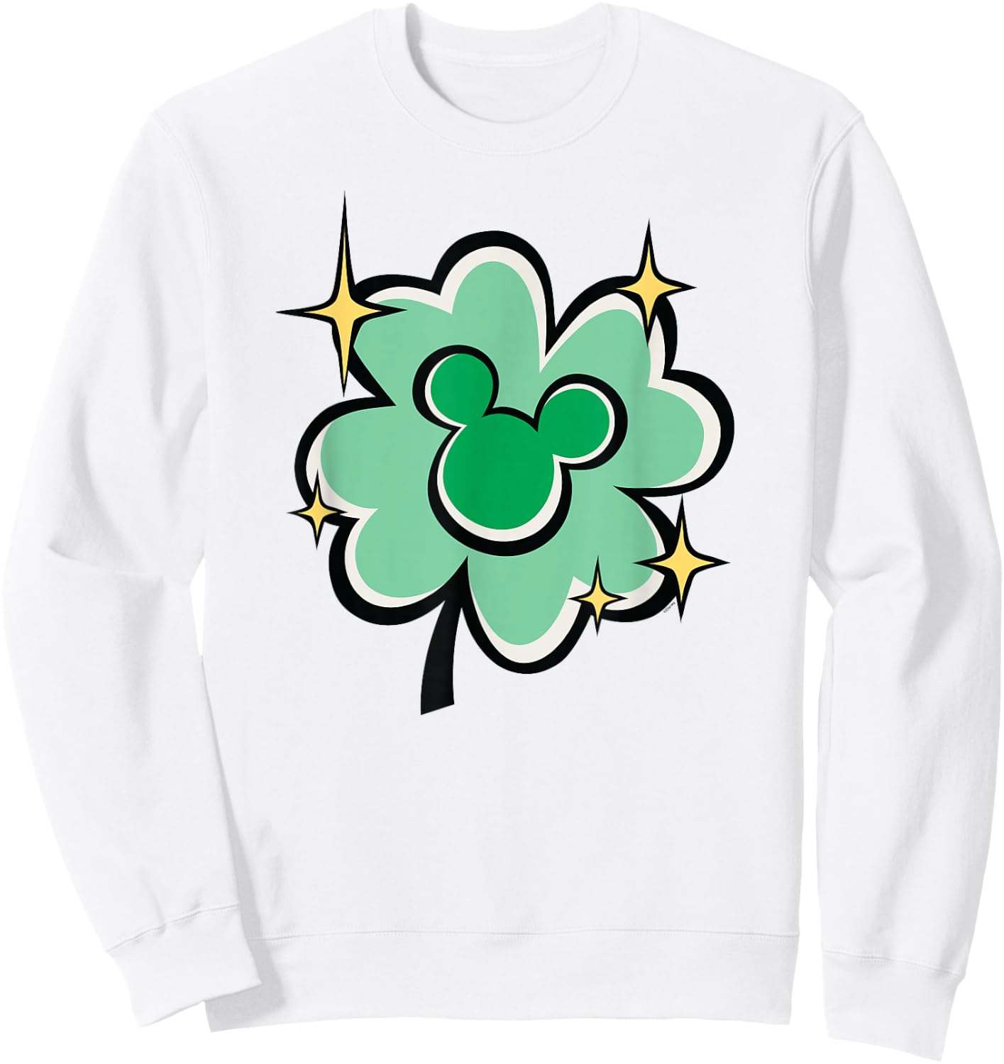 Disney St. Patrick's Day Mickey Mouse Lucky Four-Leaf Clover Sweatshirt - Sweatshirt | White